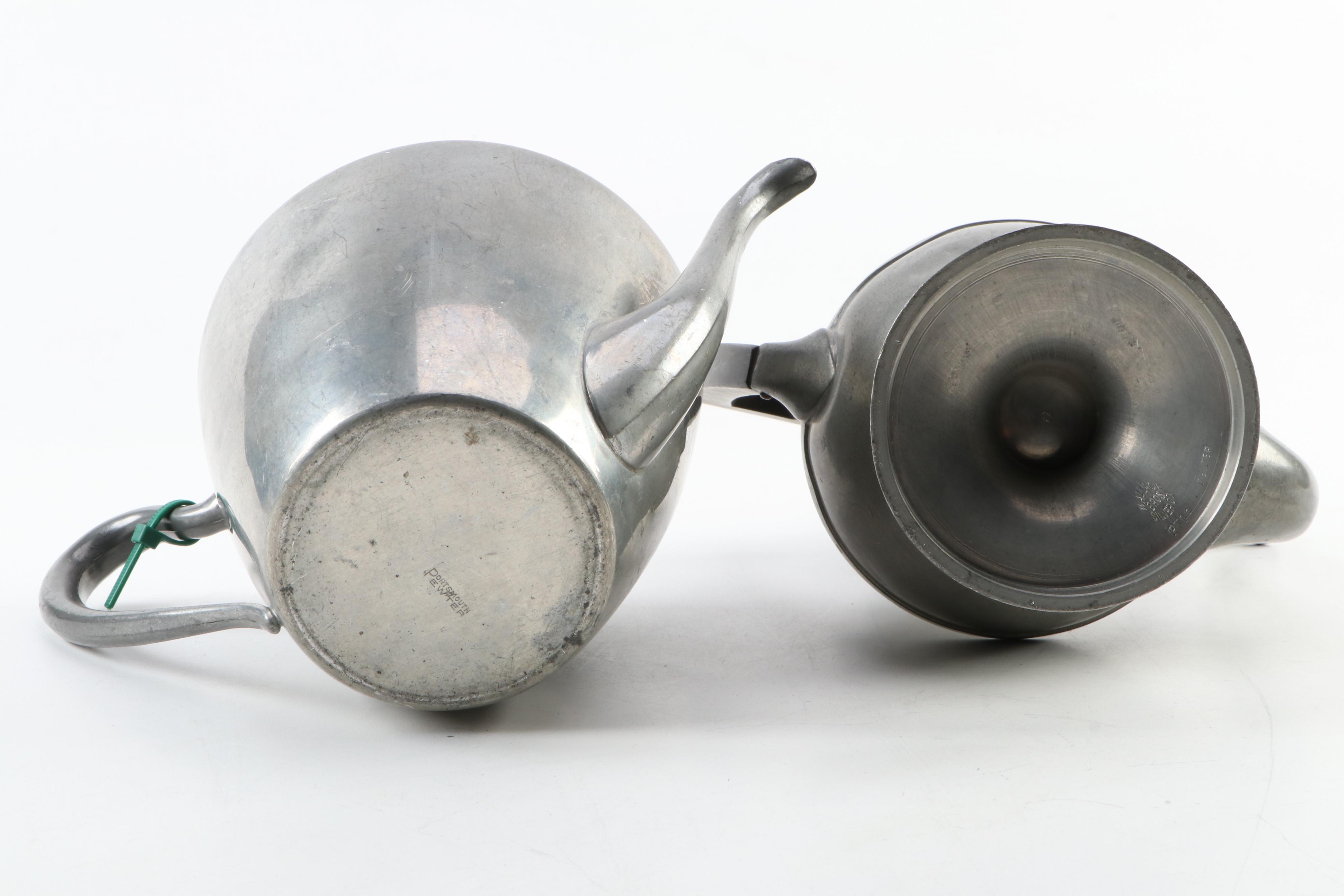 Shaw and Fisher Sheffield and Other Silver Plate and Pewter Tea and Coffee Pots