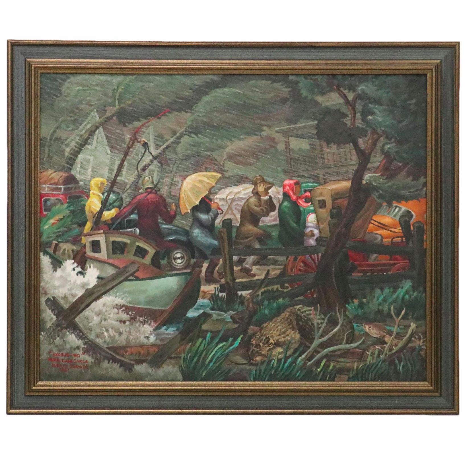 Aubrey Gardner Oil Painting "Hurrican Carla," 1961