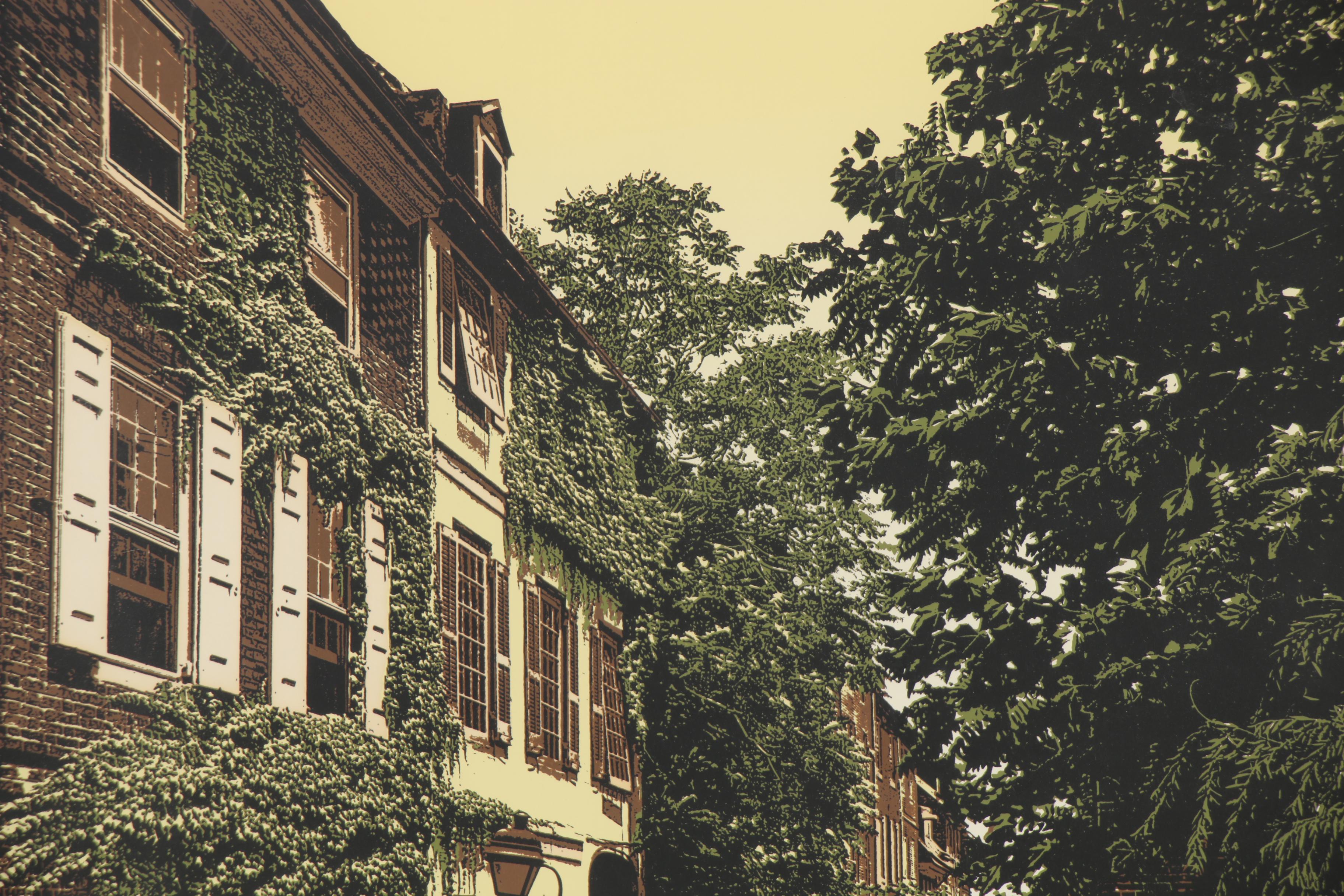 L. Sacco and R. Ehrlich Serigraph "Old Town," Late 20th Century