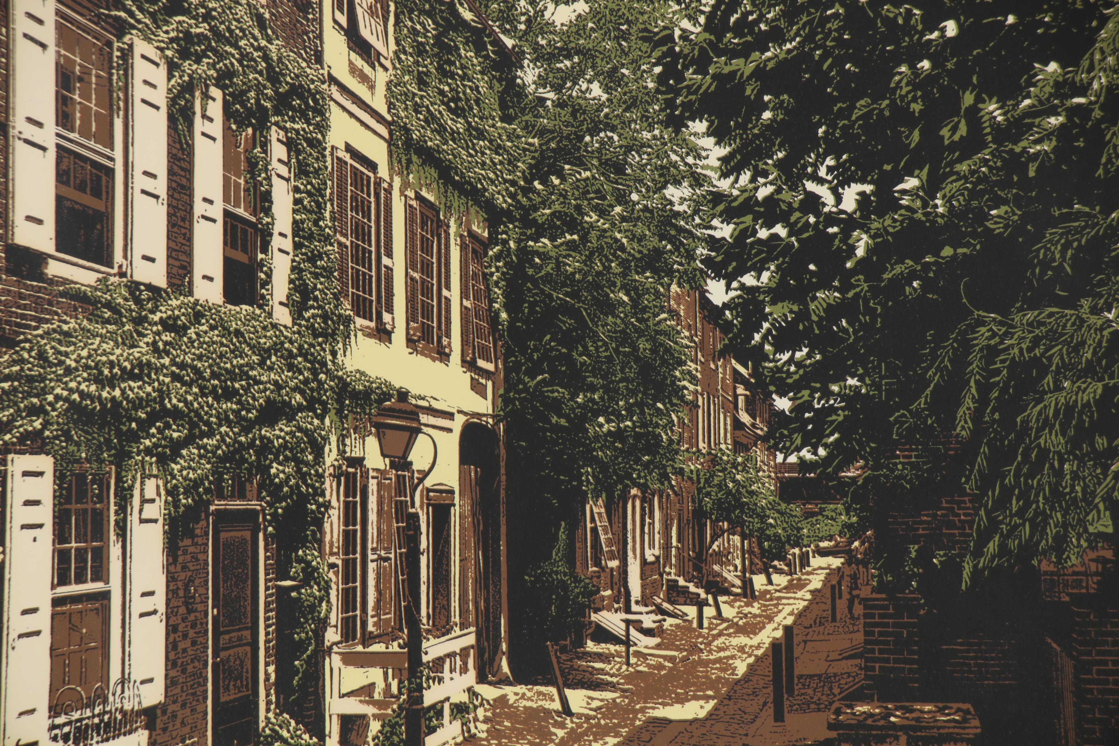 L. Sacco and R. Ehrlich Serigraph "Old Town," Late 20th Century