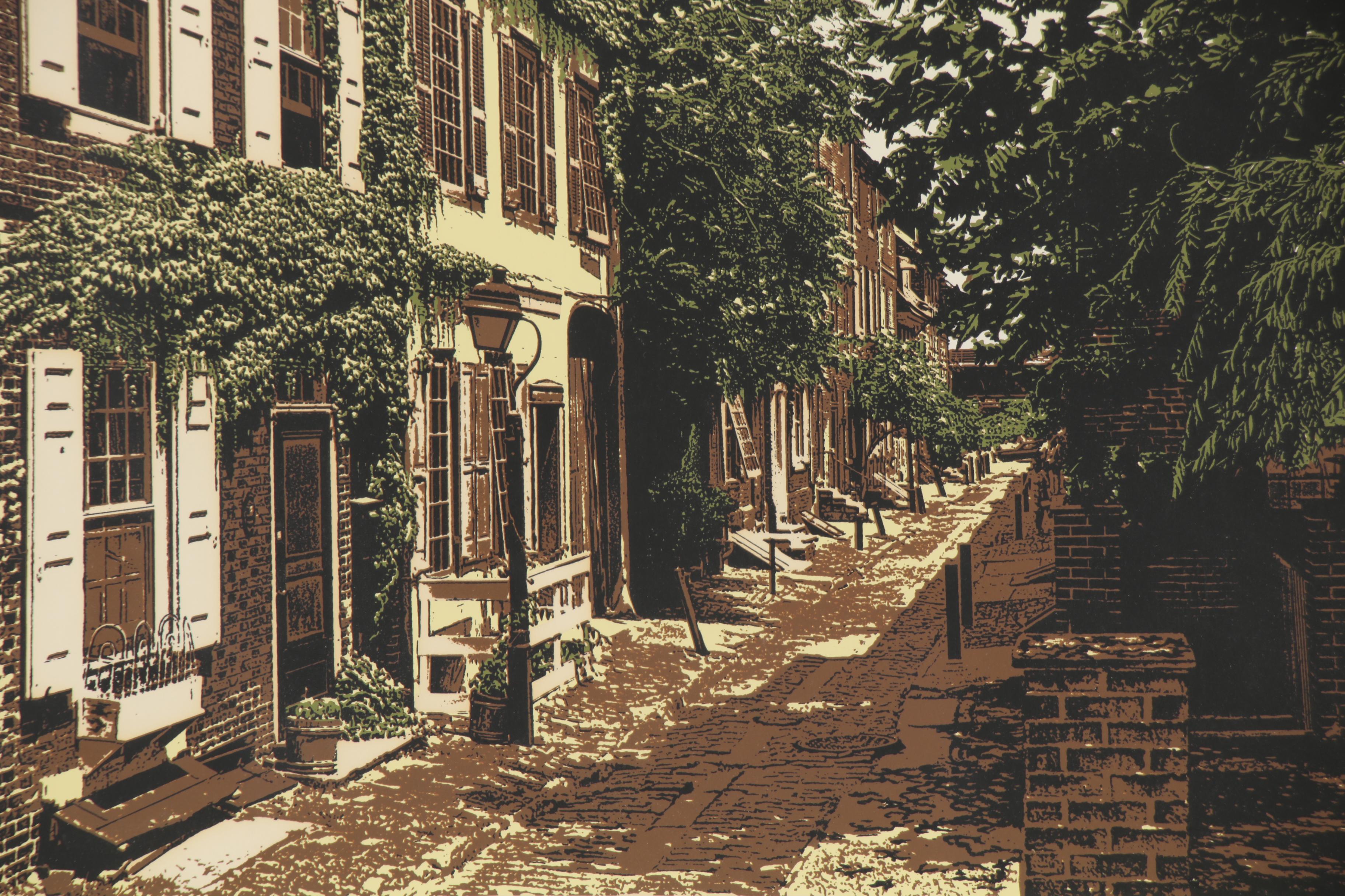 L. Sacco and R. Ehrlich Serigraph "Old Town," Late 20th Century