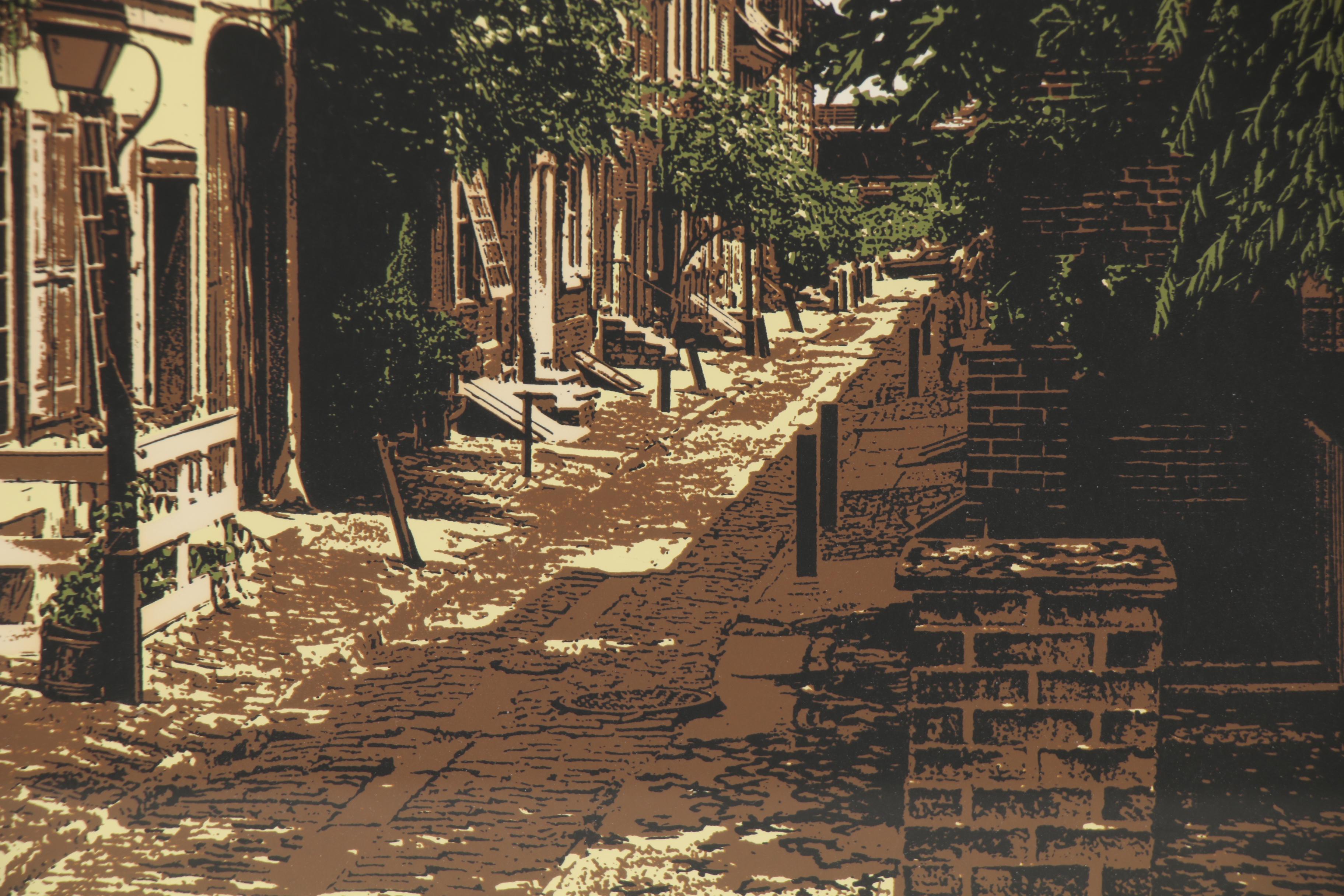 L. Sacco and R. Ehrlich Serigraph "Old Town," Late 20th Century