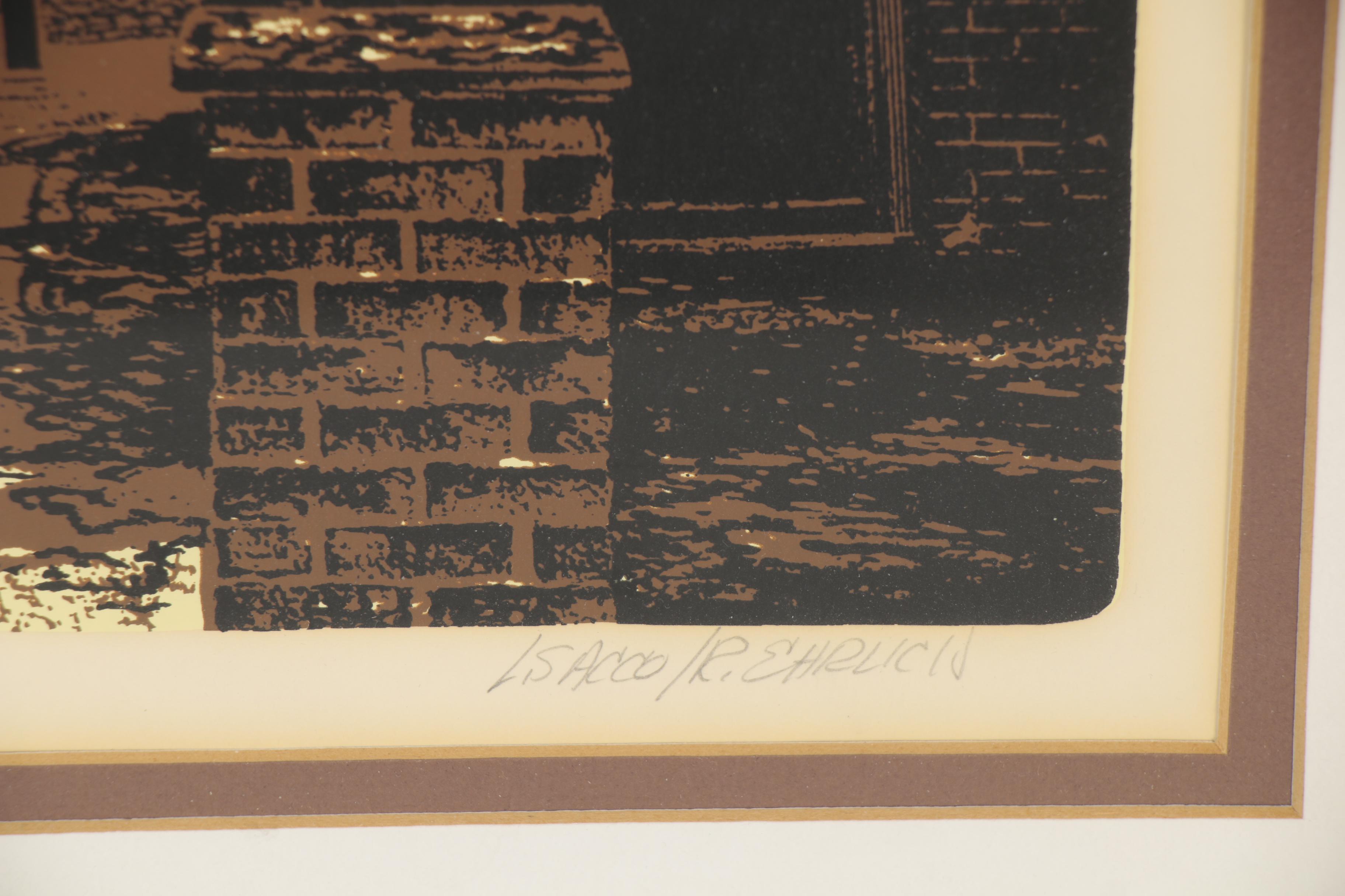 L. Sacco and R. Ehrlich Serigraph "Old Town," Late 20th Century