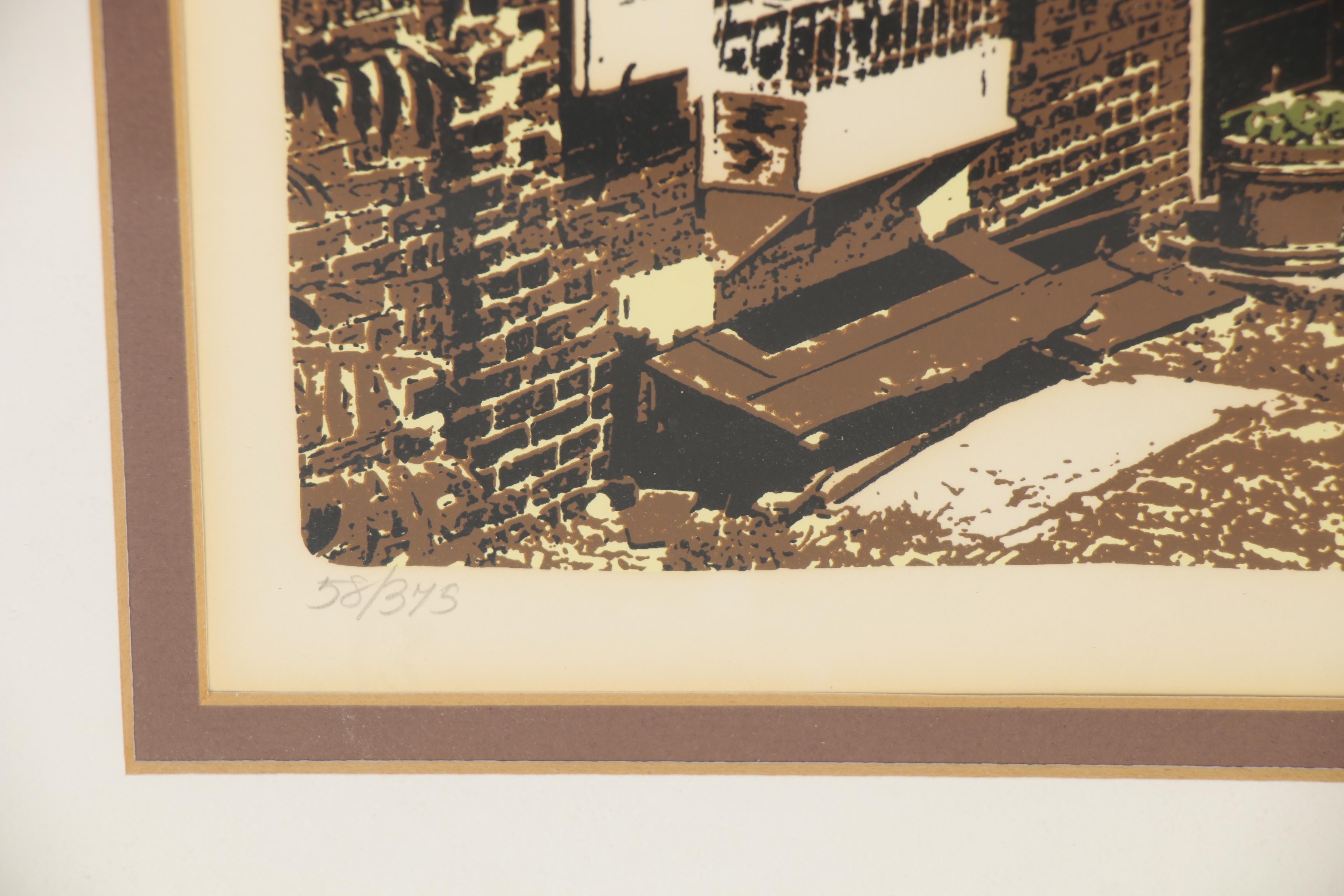 L. Sacco and R. Ehrlich Serigraph "Old Town," Late 20th Century