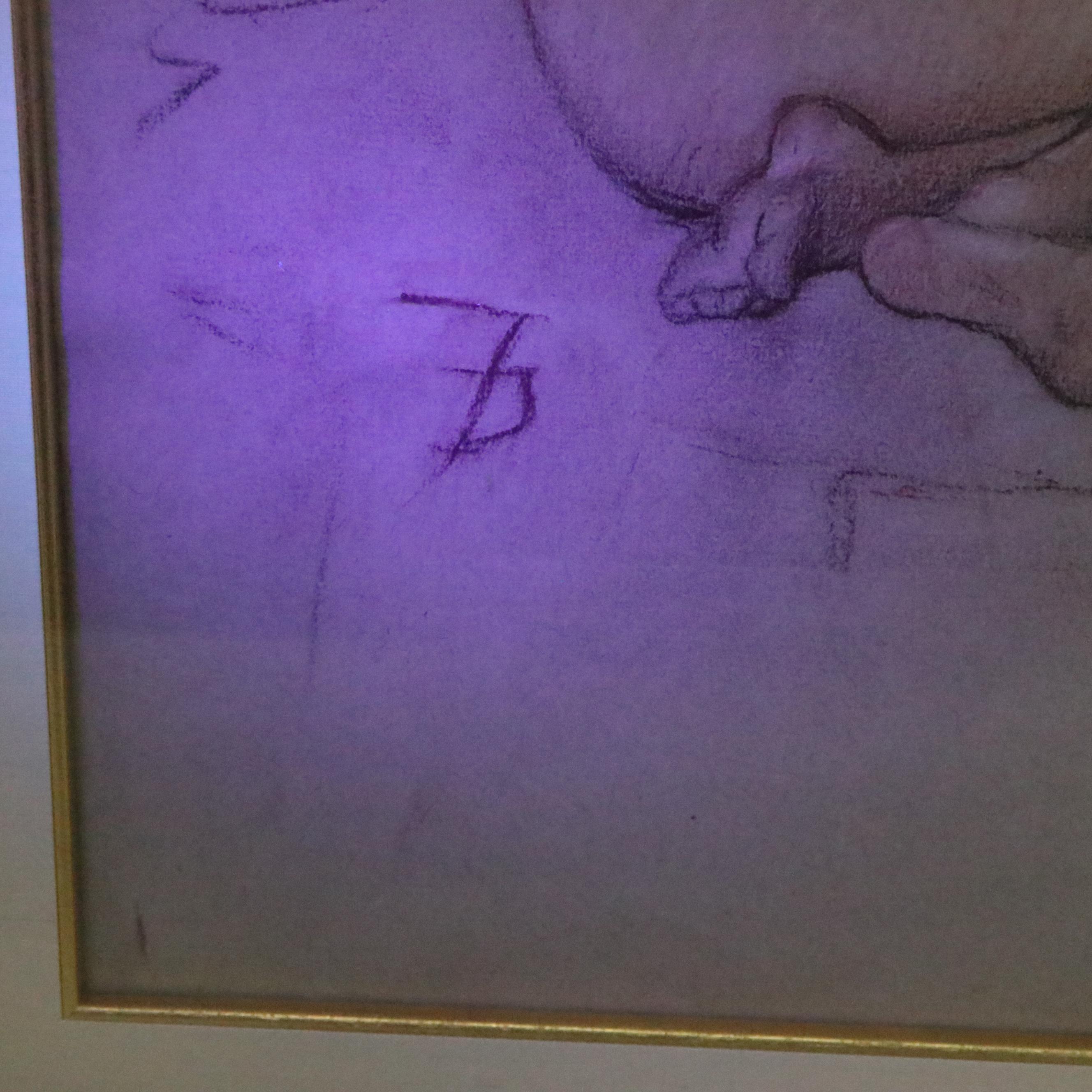 Frank Duveneck Pastel Drawing of Nude Figure, circa 1915