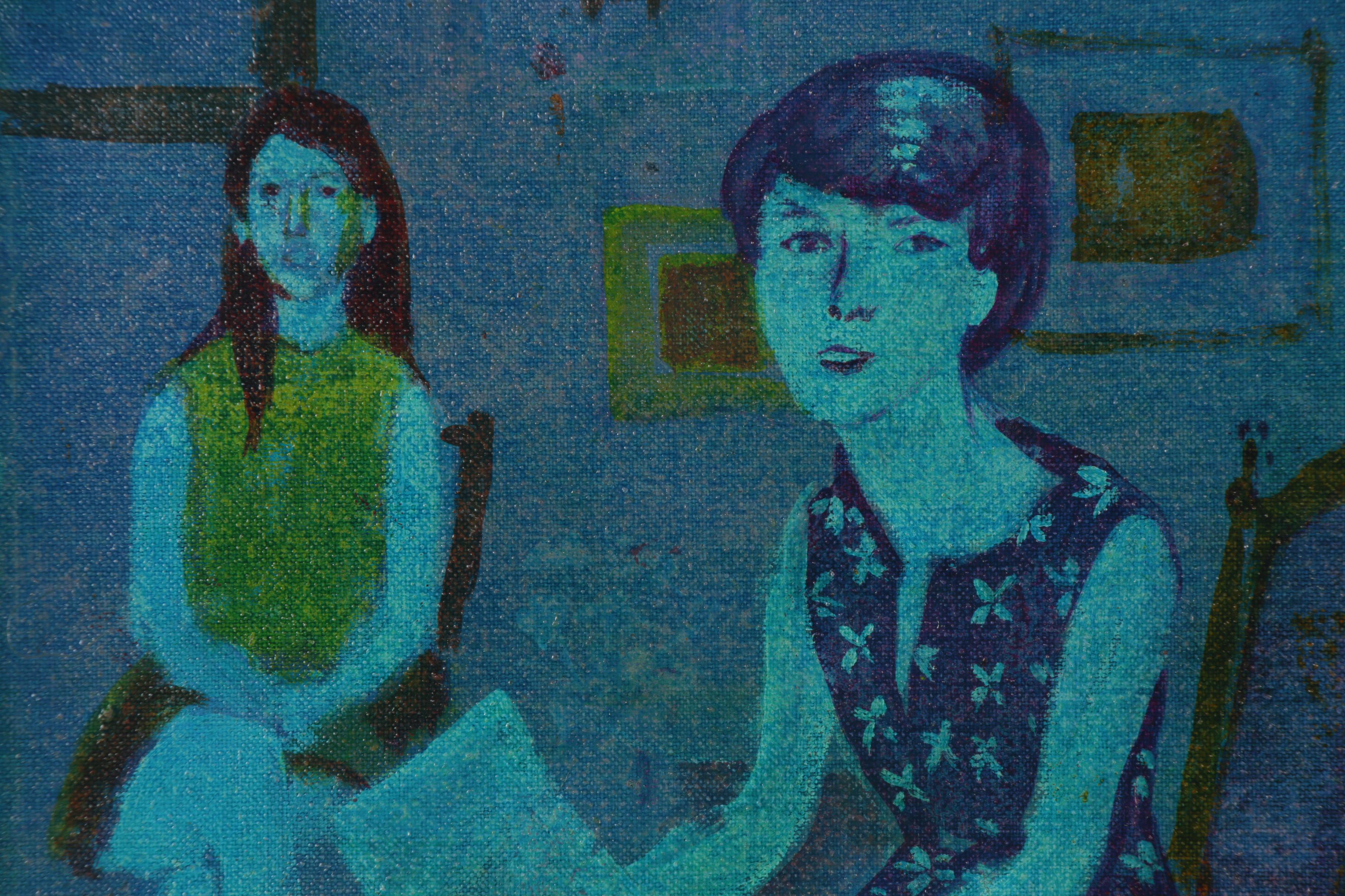 Figural Oil Painting Attributed to Gustav Likan, Mid-20th Century