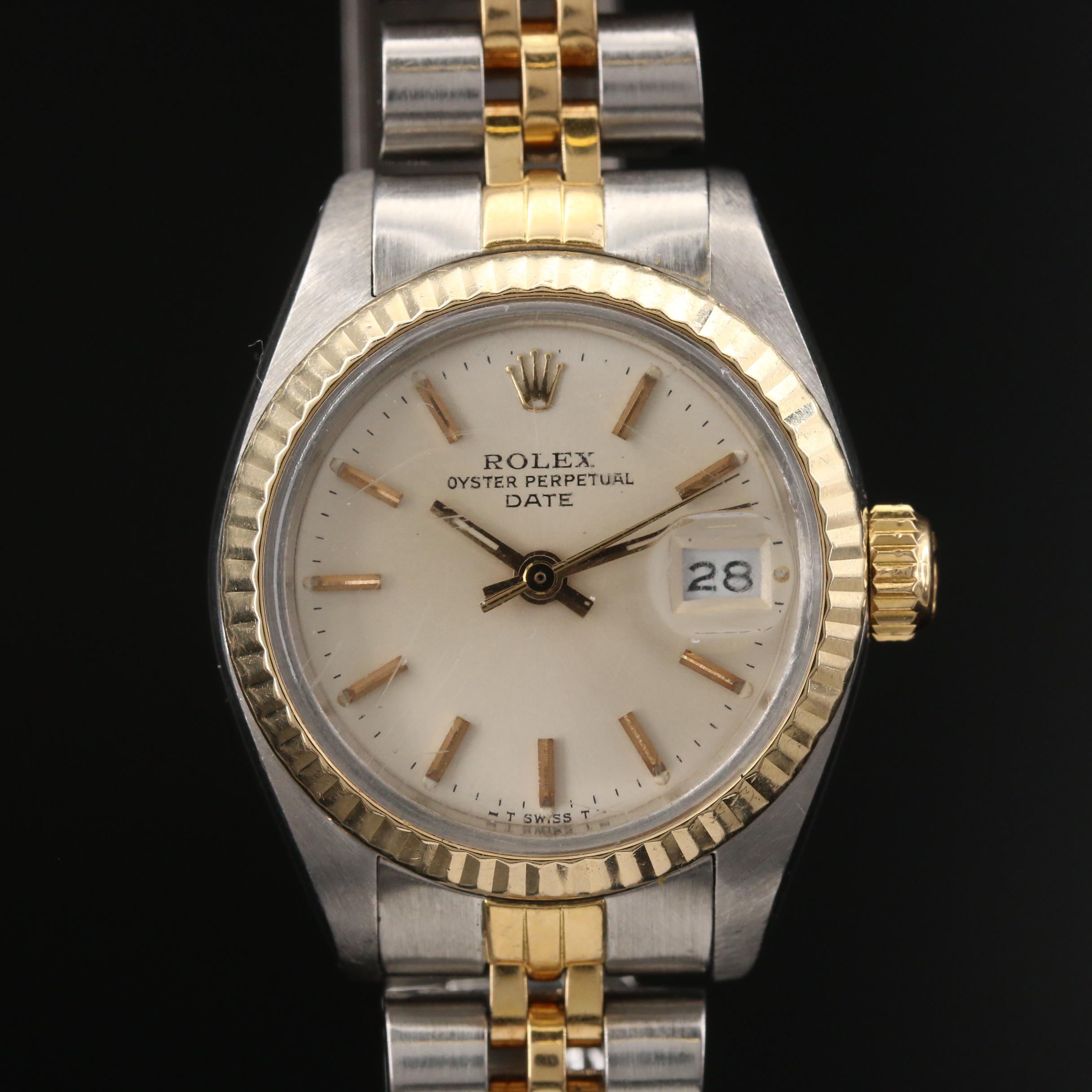 1983 Rolex Oyster Perpetual Date 18K and Stainless Steel Automatic Watch