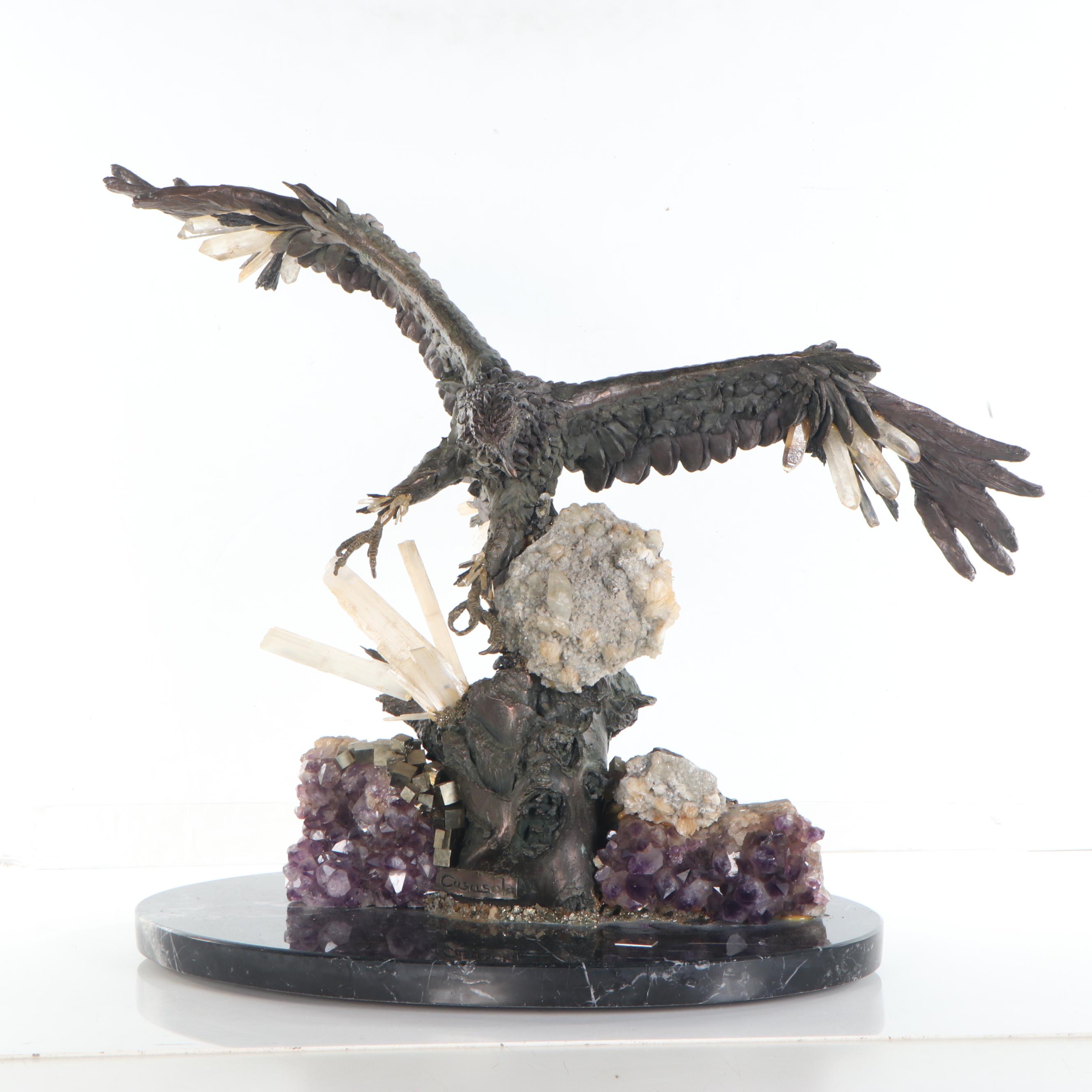 D. José Luis de Casasola Bronze Sculpture "Flying Eagle," Late 20th/21st Century