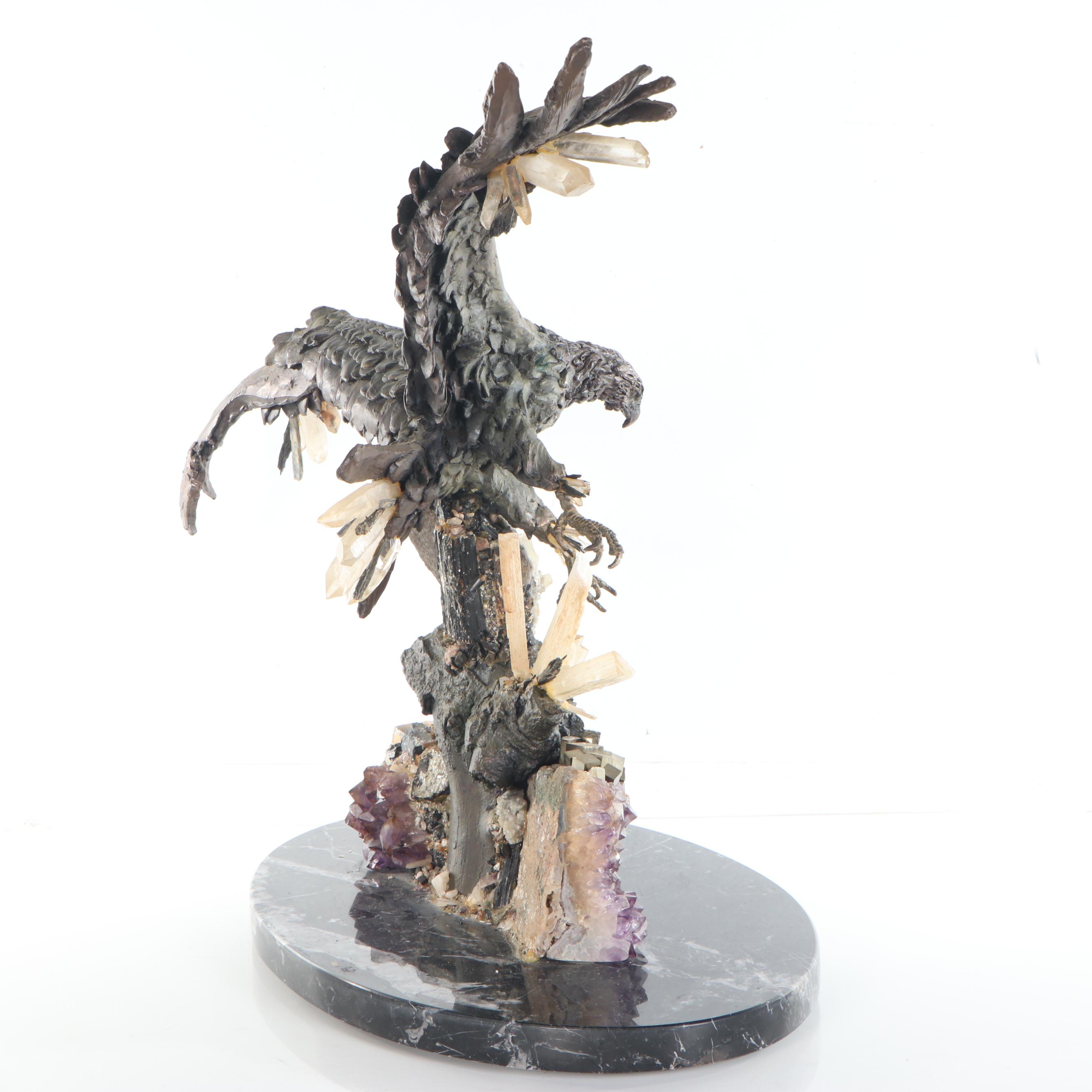 D. José Luis de Casasola Bronze Sculpture "Flying Eagle," Late 20th/21st Century