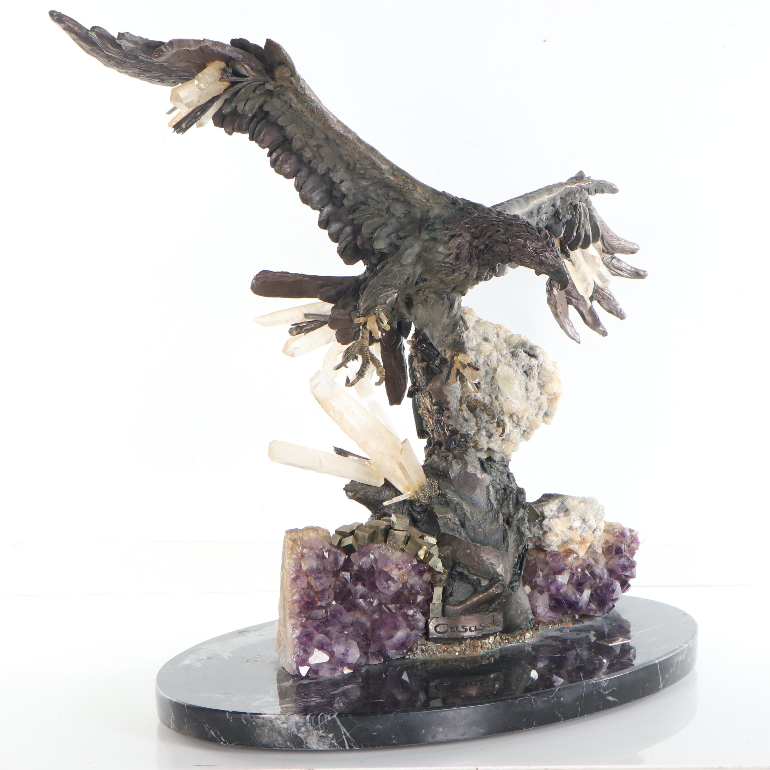 D. José Luis de Casasola Bronze Sculpture "Flying Eagle," Late 20th/21st Century