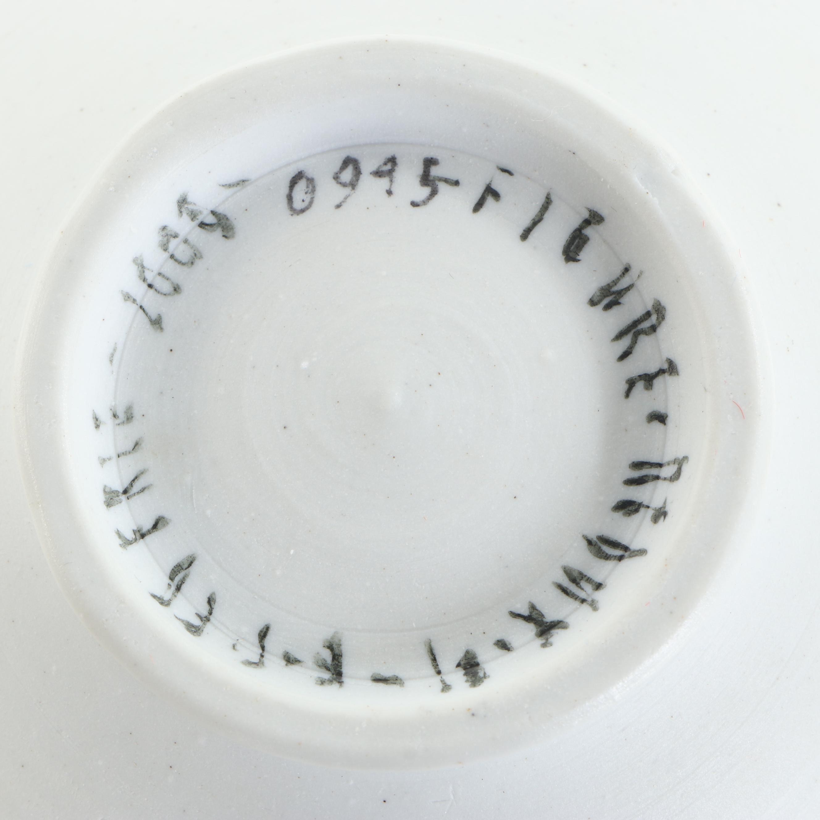 Edward Eberle Porcelain Sgraffito Bowl "Figure Redux #1," 2001