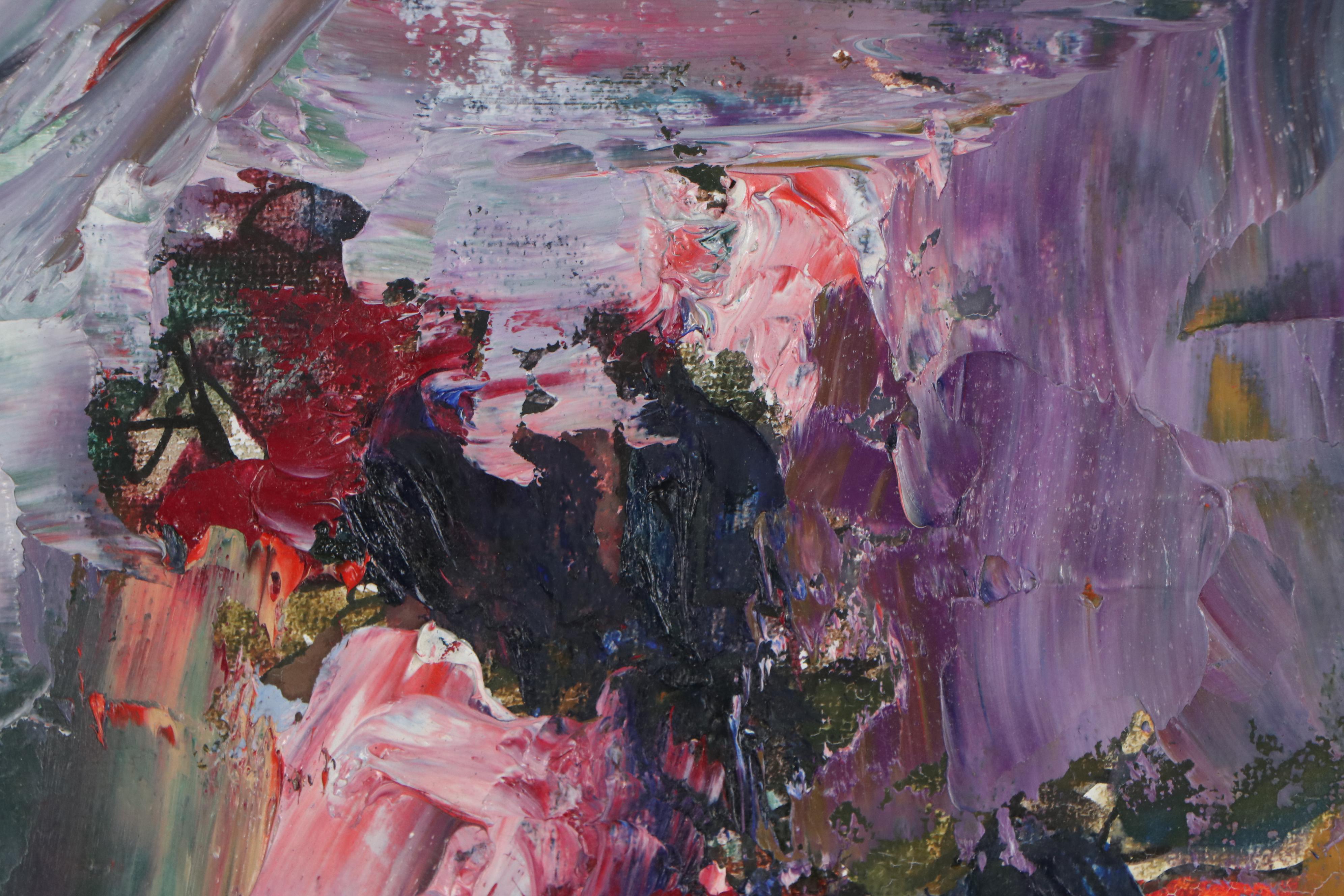 Louis Papp Oil Painting of Still Life with Flowers, 1985