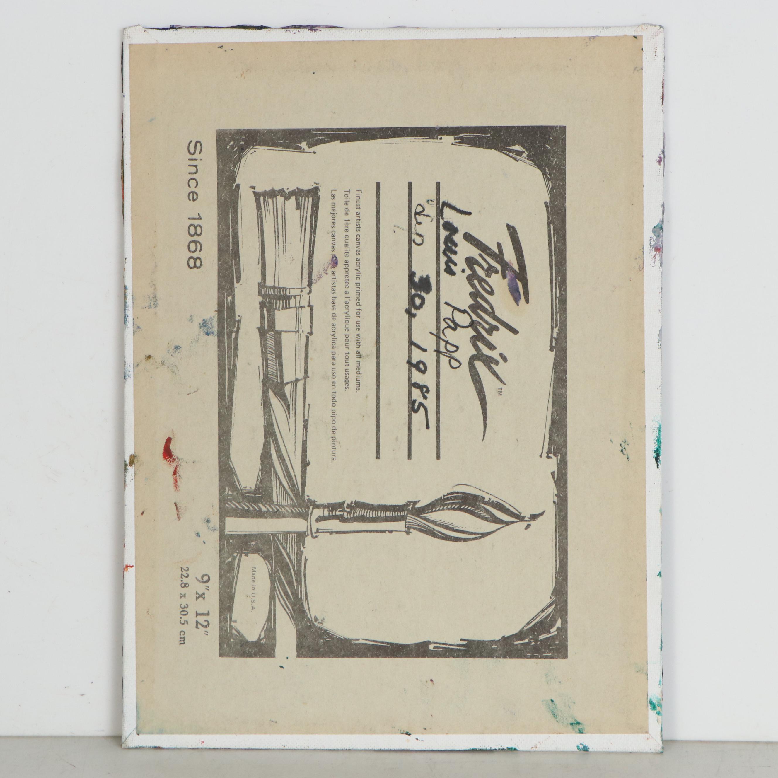 Louis Papp Oil Painting of Still Life with Flowers, 1985