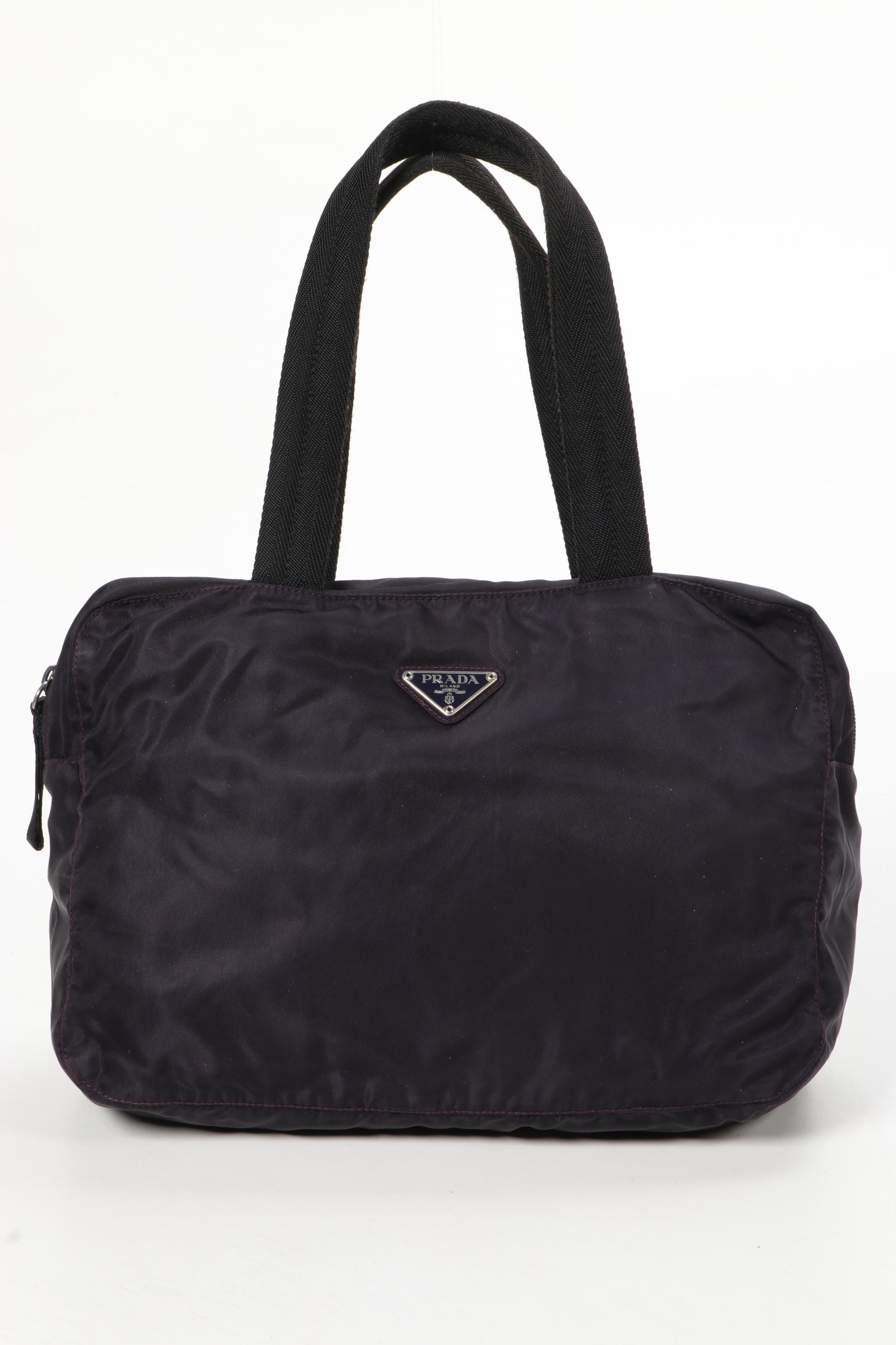 Prada Top Handle Bag in Navy Tessuto Nylon