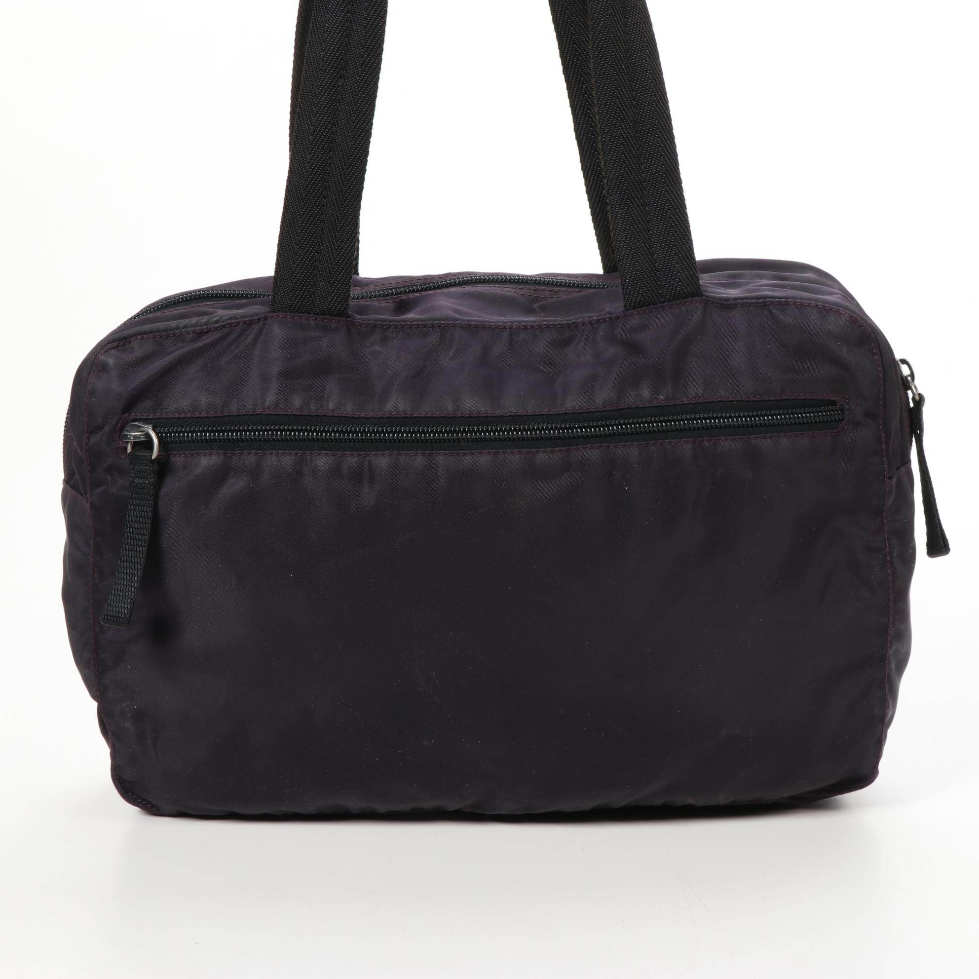 Prada Top Handle Bag in Navy Tessuto Nylon
