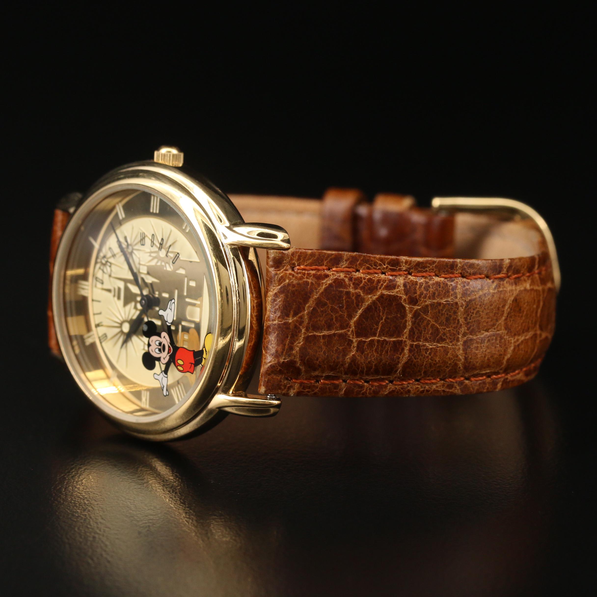 Walt Disney Mickey Mouse Gold Tone Quartz Watch