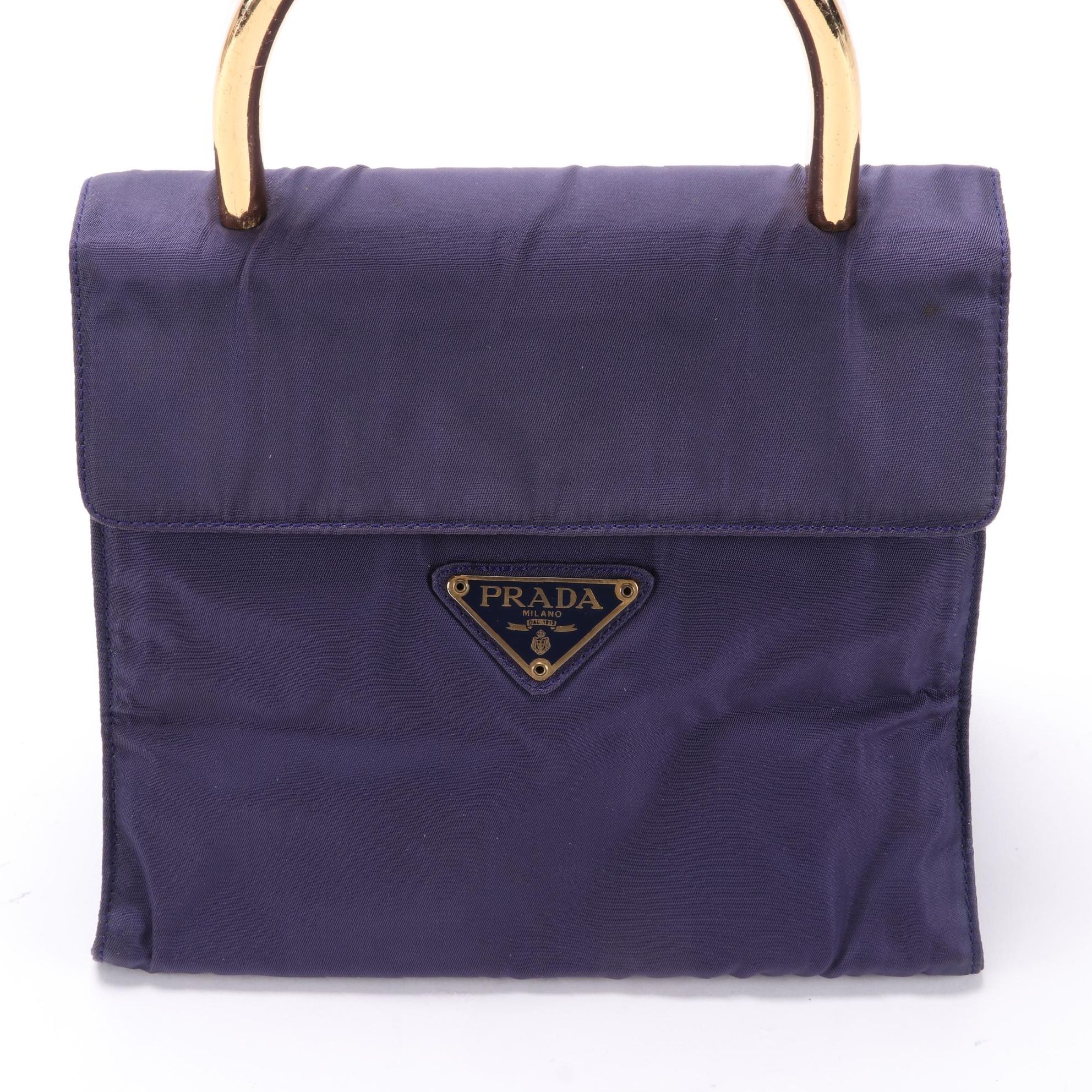 Prada Top Handle Bag in Indigo Blue Tessuto Nylon