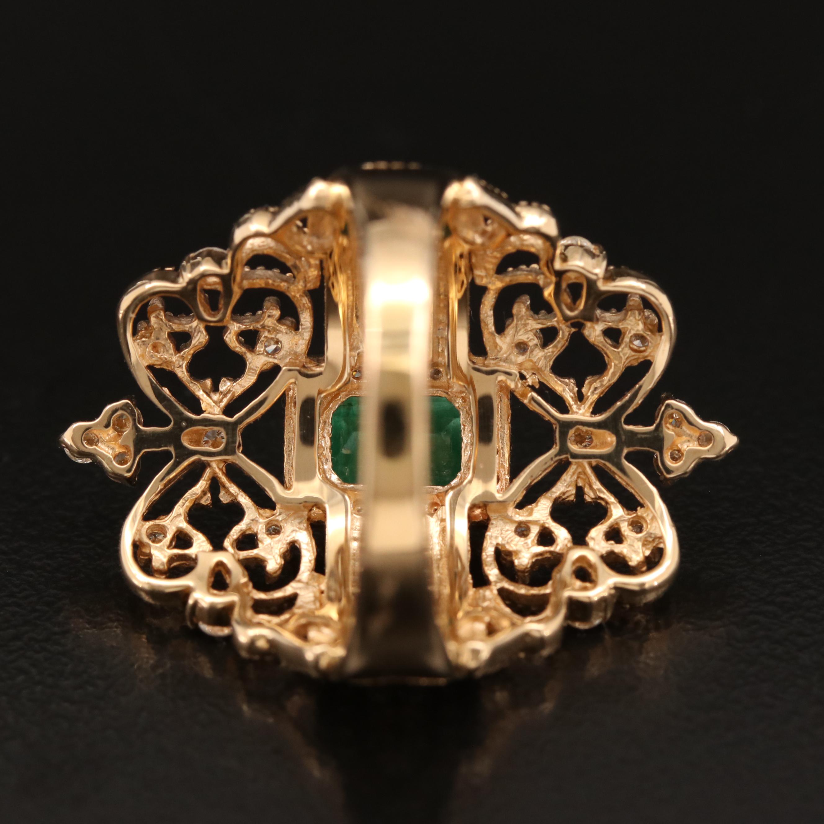 EFFY "Brasilica" 14K Emerald and Diamond Ring