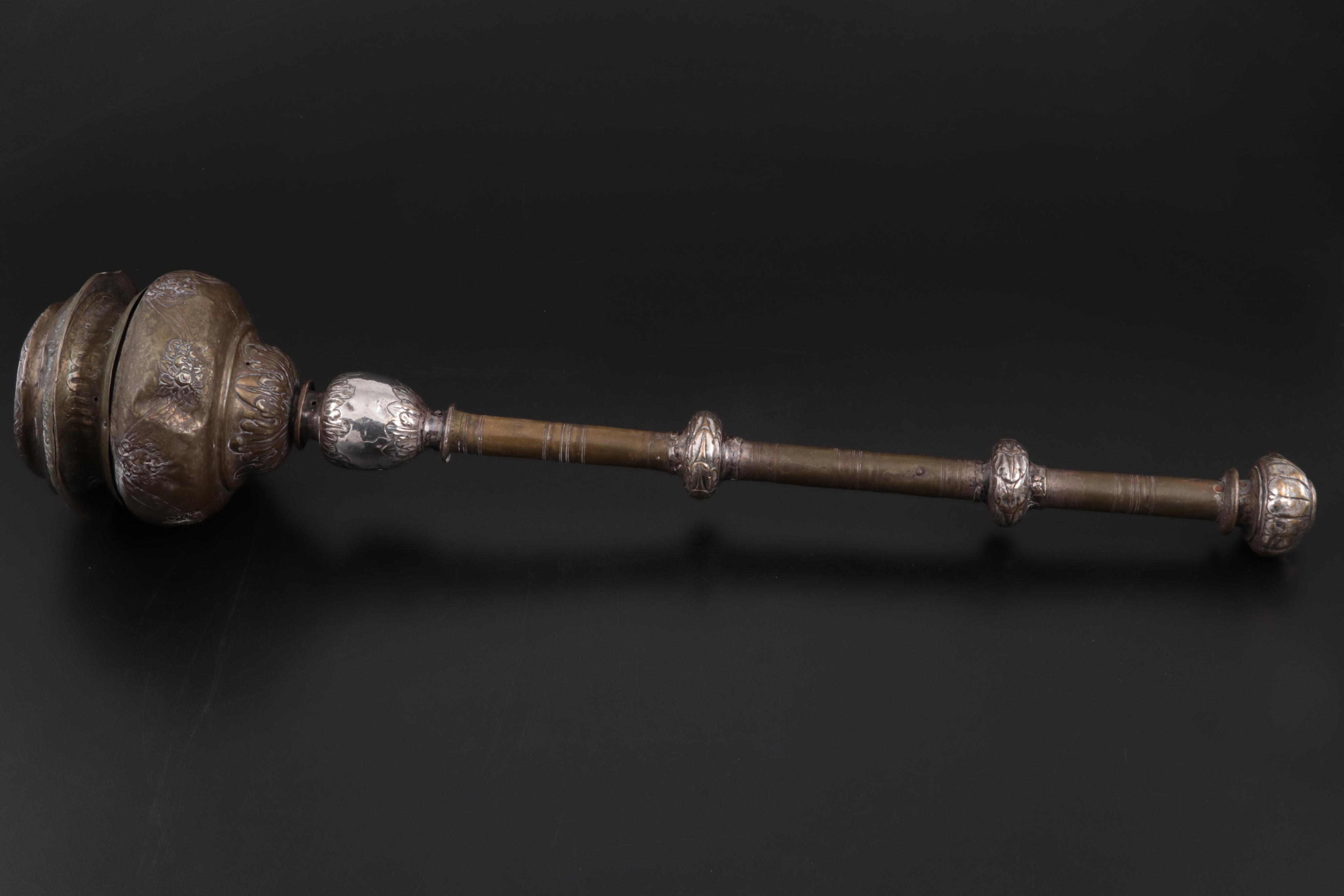 Italian Processional Mace with Pope Benedict XIV Coat of Arms, 18th Century