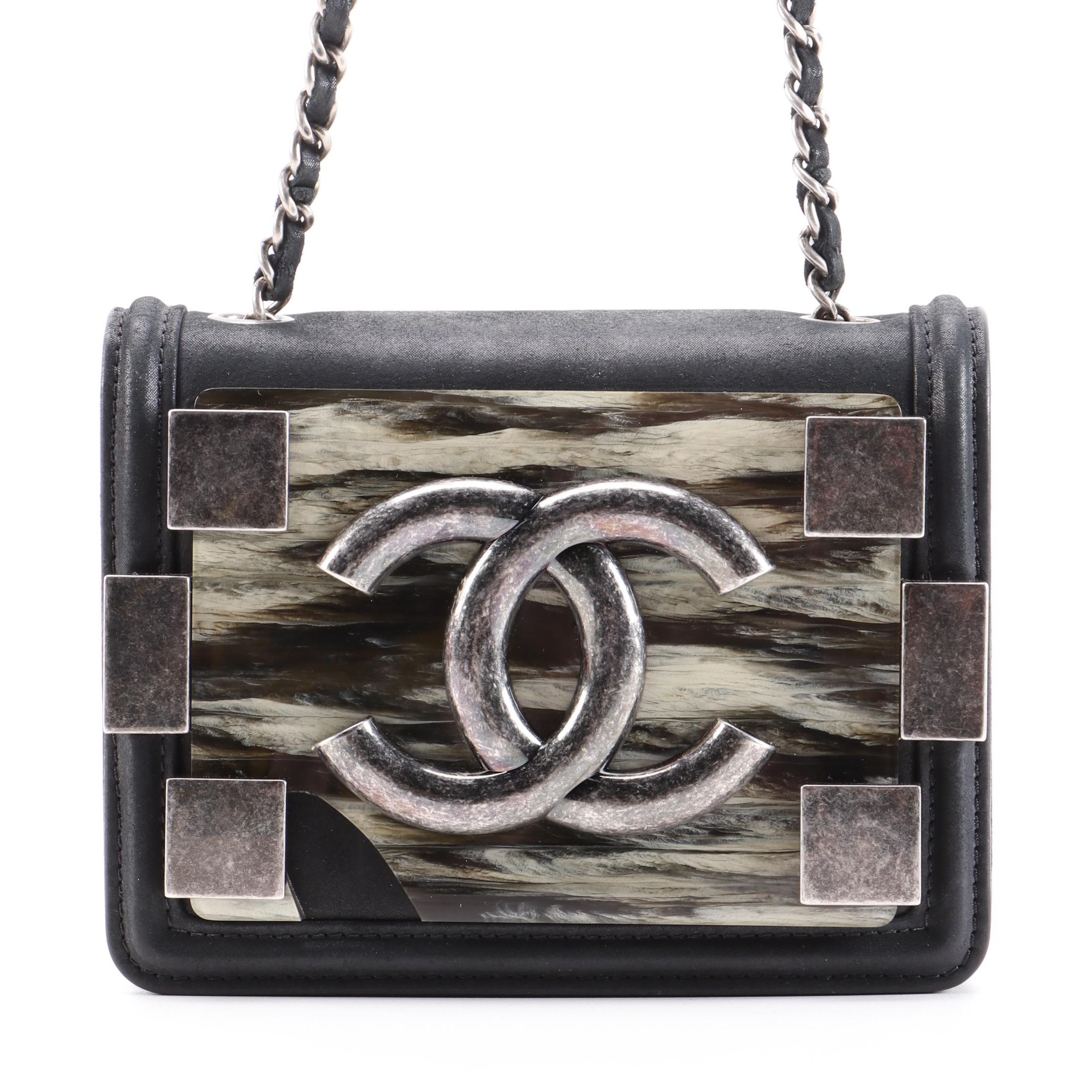 Chanel Boy Brick Mini Flap Bag in Plexiglass and Iridescent Calfskin Leather