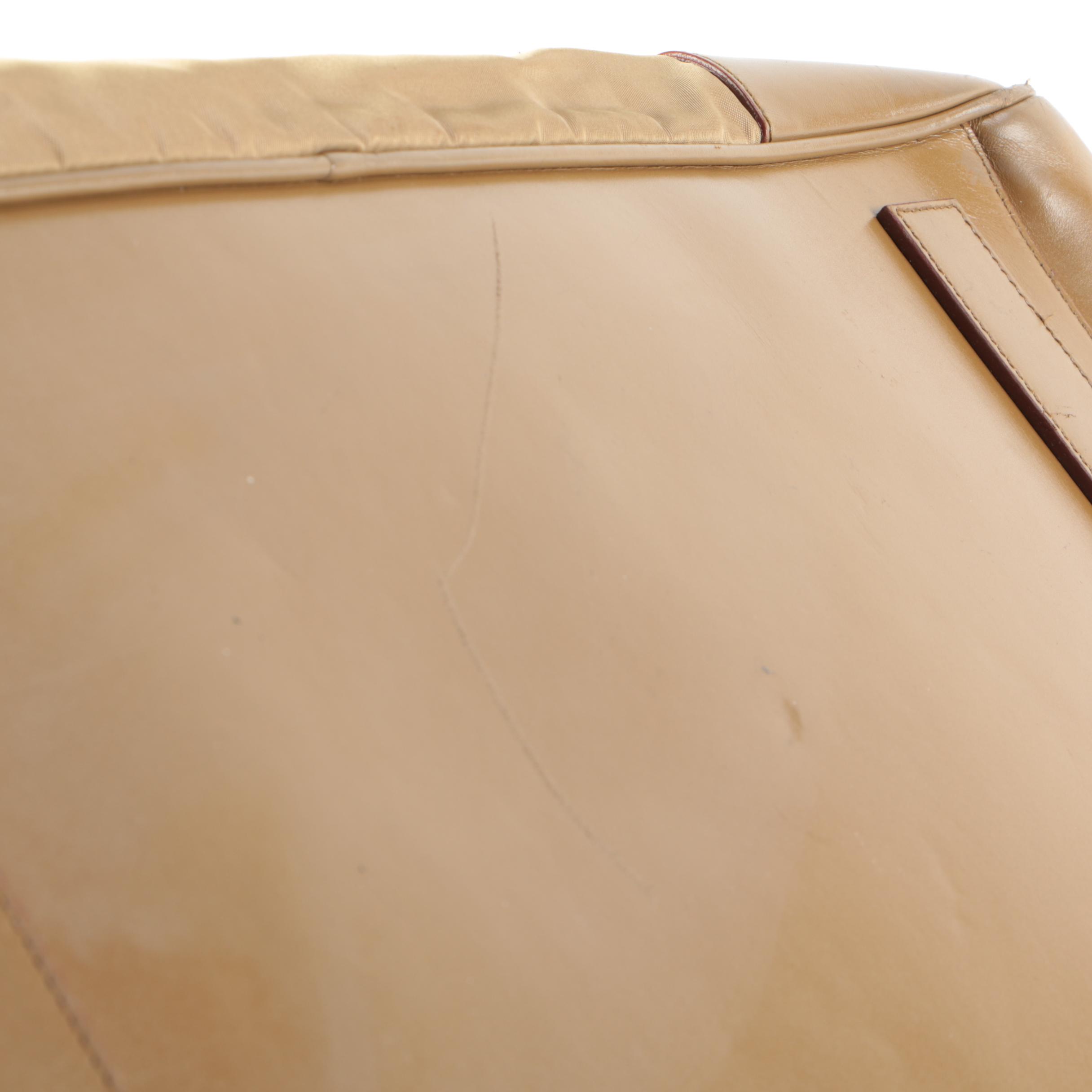 Prada Two-Way Duffel Bag in Beige Nylon and Leather