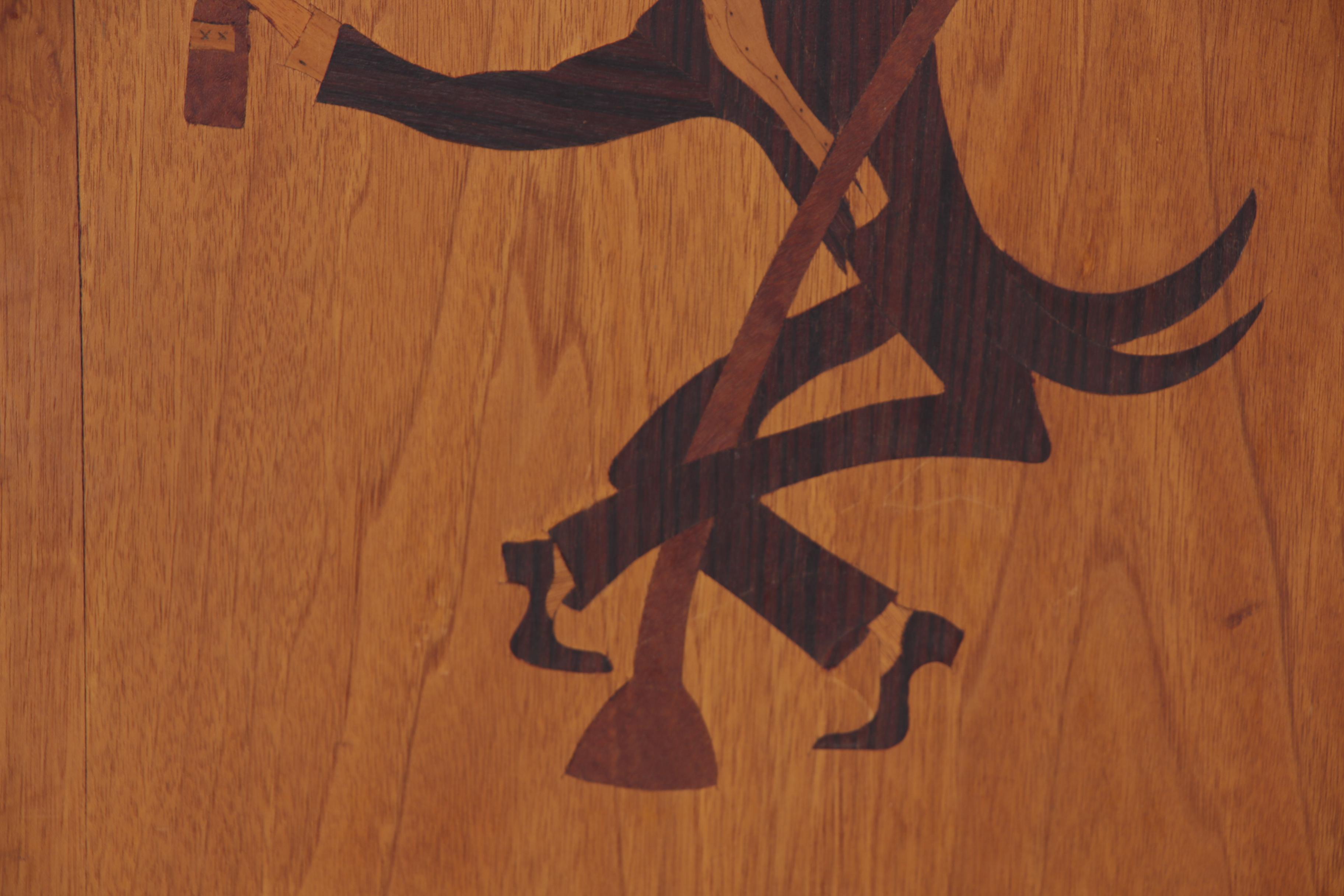 Carl E. Sniff Wood Inlay "Night on the Town," 1968