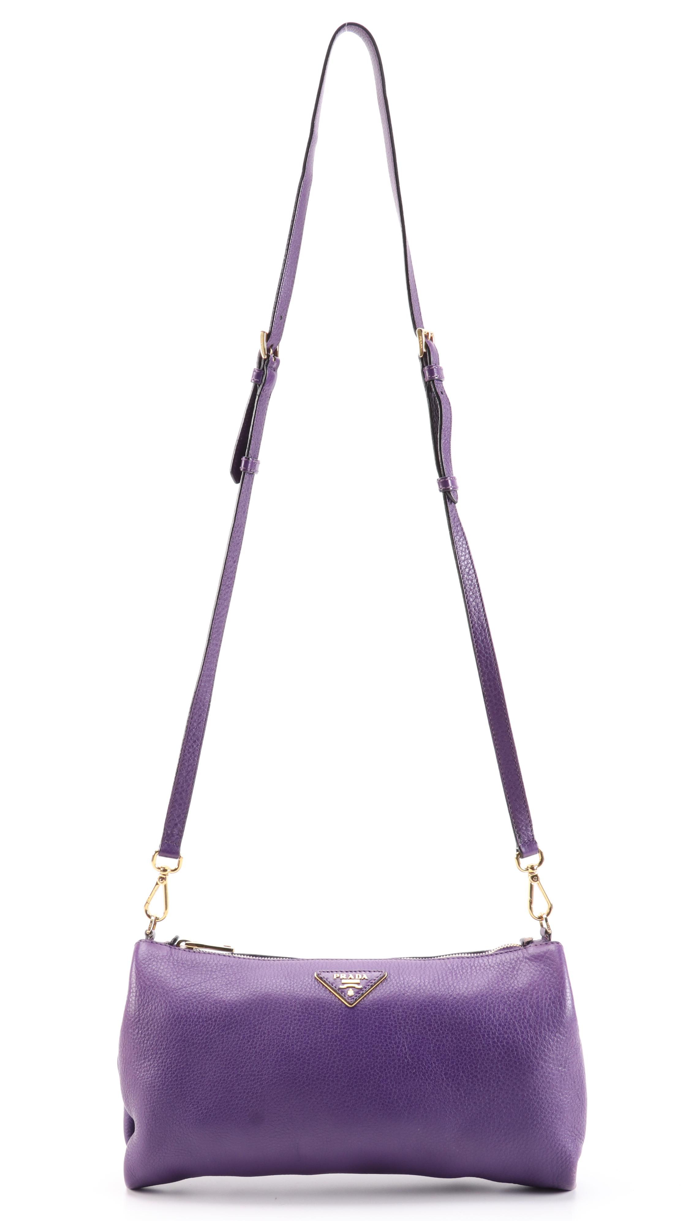 Prada Daino Purple Vitello Leather Crossbody Bag