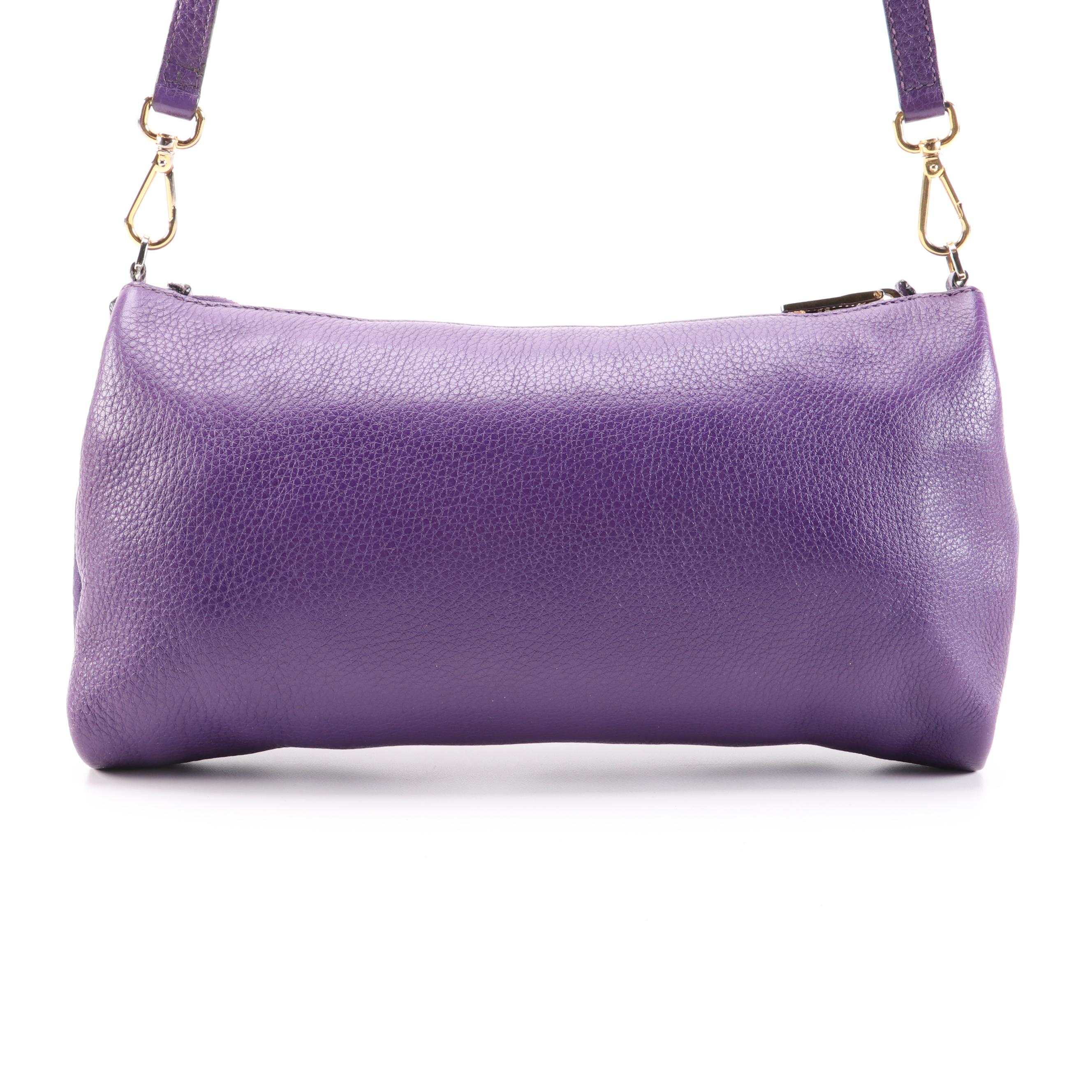 Prada Daino Purple Vitello Leather Crossbody Bag