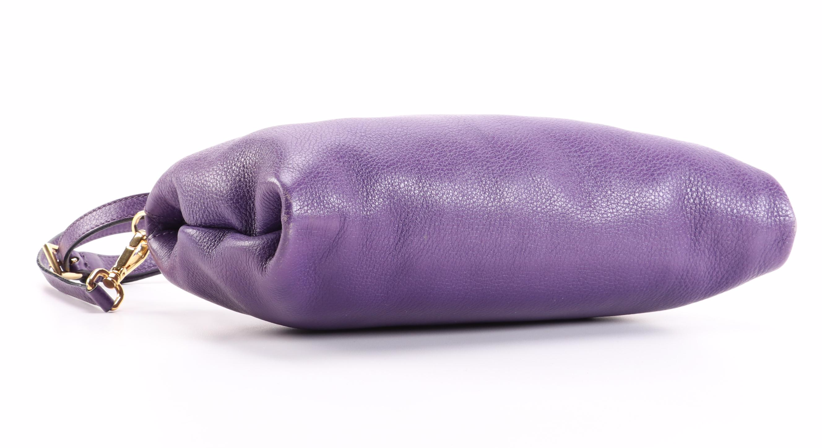 Prada Daino Purple Vitello Leather Crossbody Bag