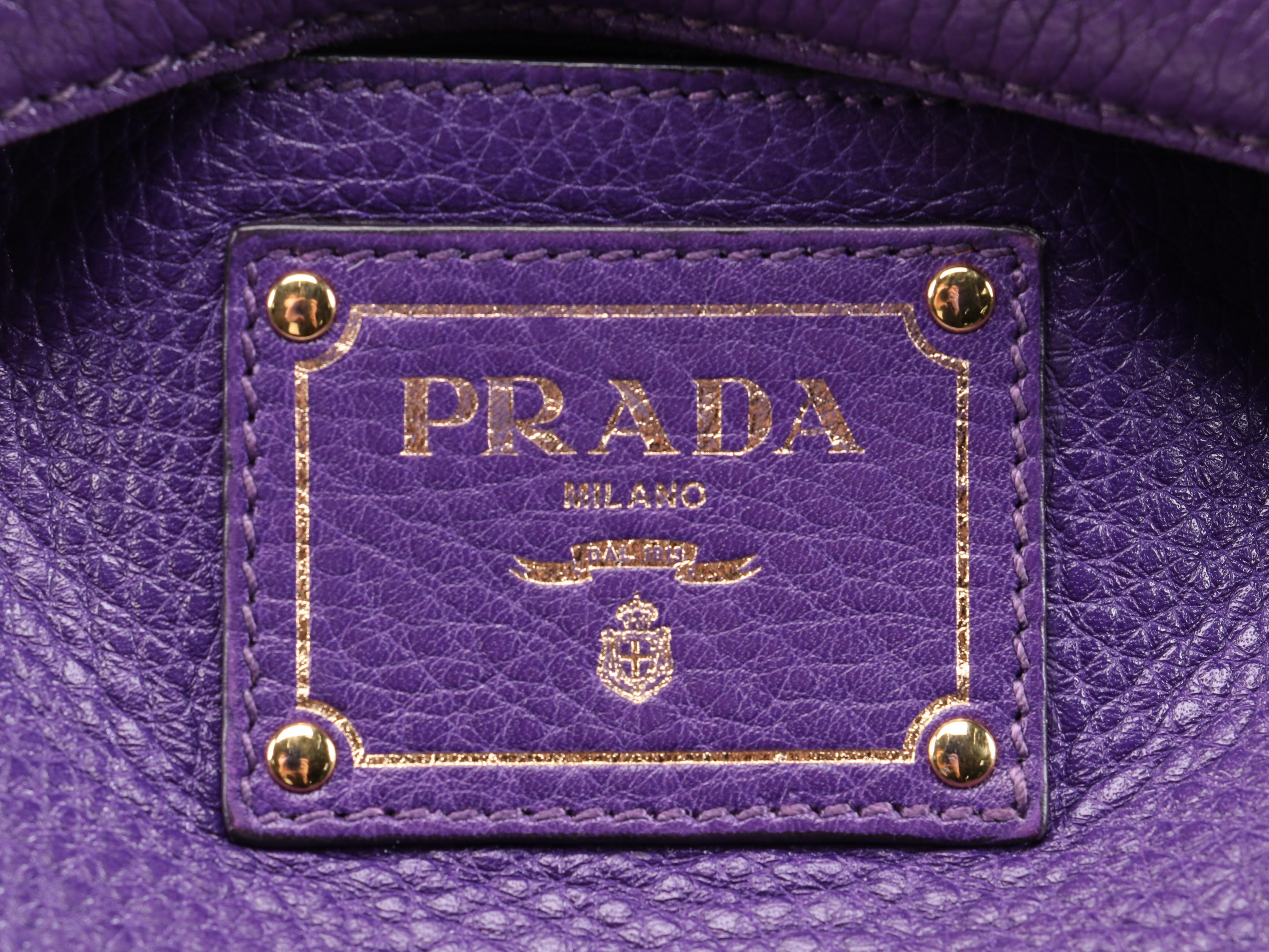 Prada Daino Purple Vitello Leather Crossbody Bag