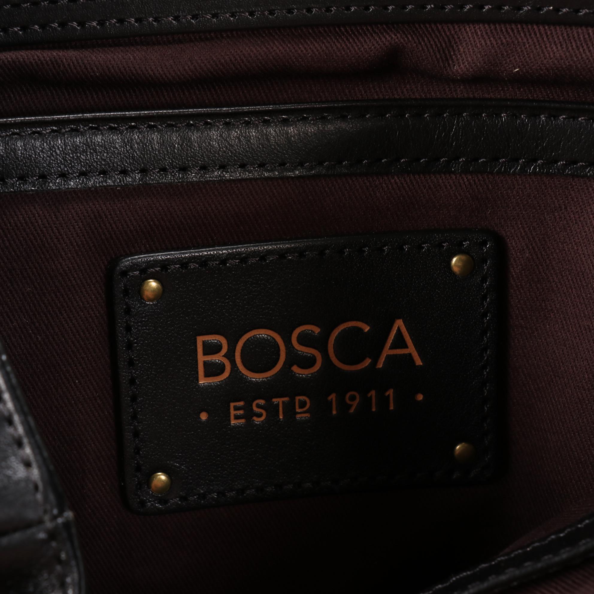 Bosca Backpack Shoulder Bag in Black Leather