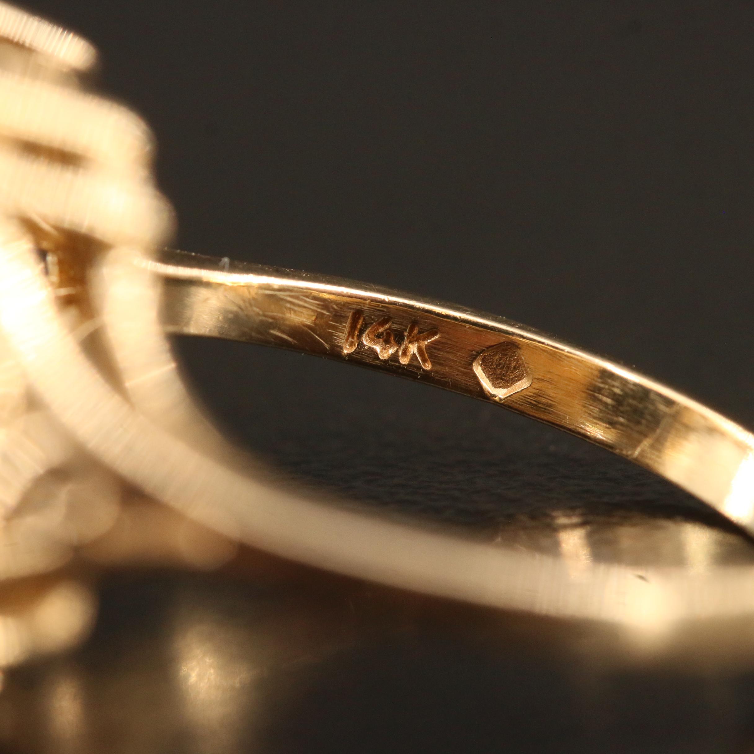 14K Black Onyx and Diamond Ring