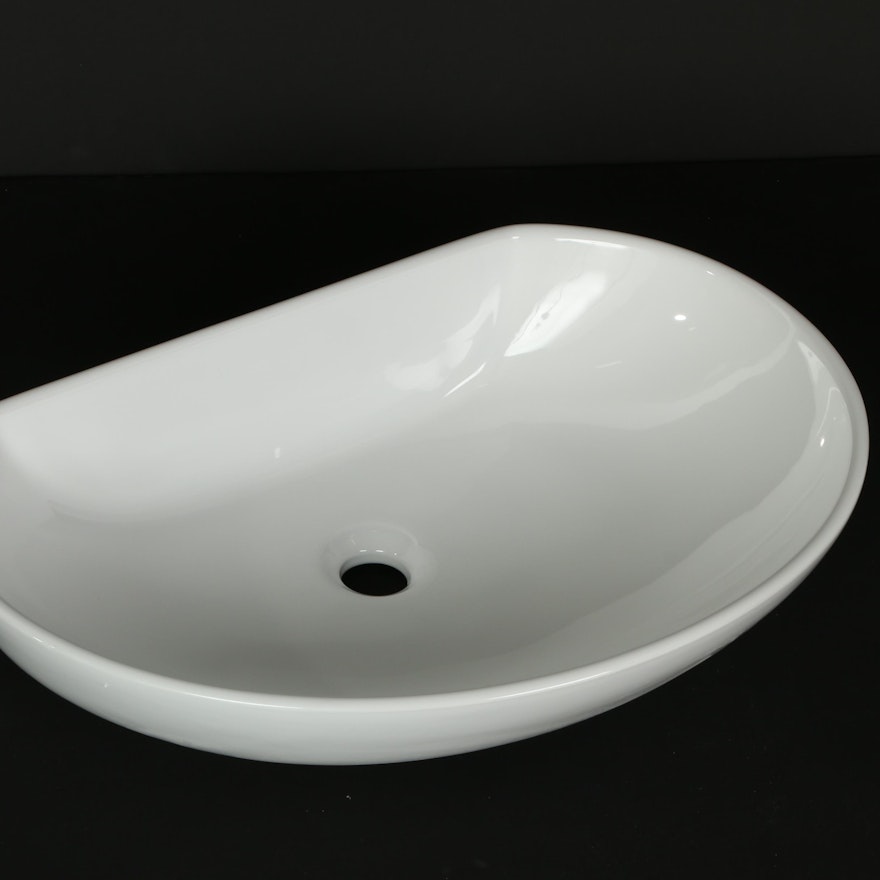 24" Irregular Shaped Porcelain Sink Vessel