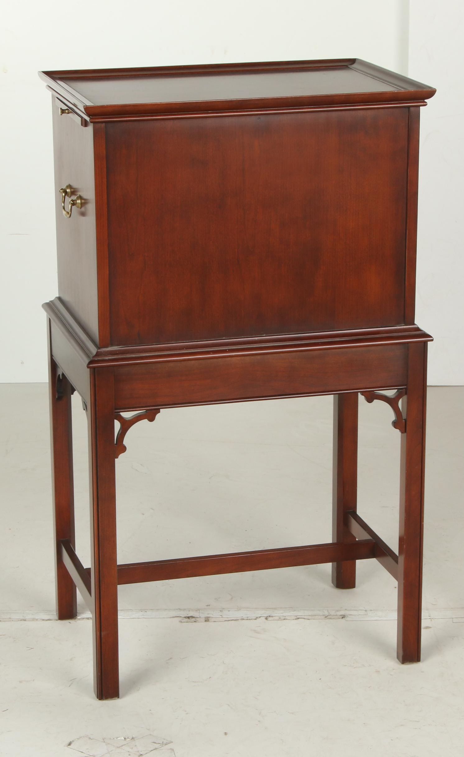 Statton "Trutype Americana" Chippendale Style Cherrywood Silver Chest-on-Stand
