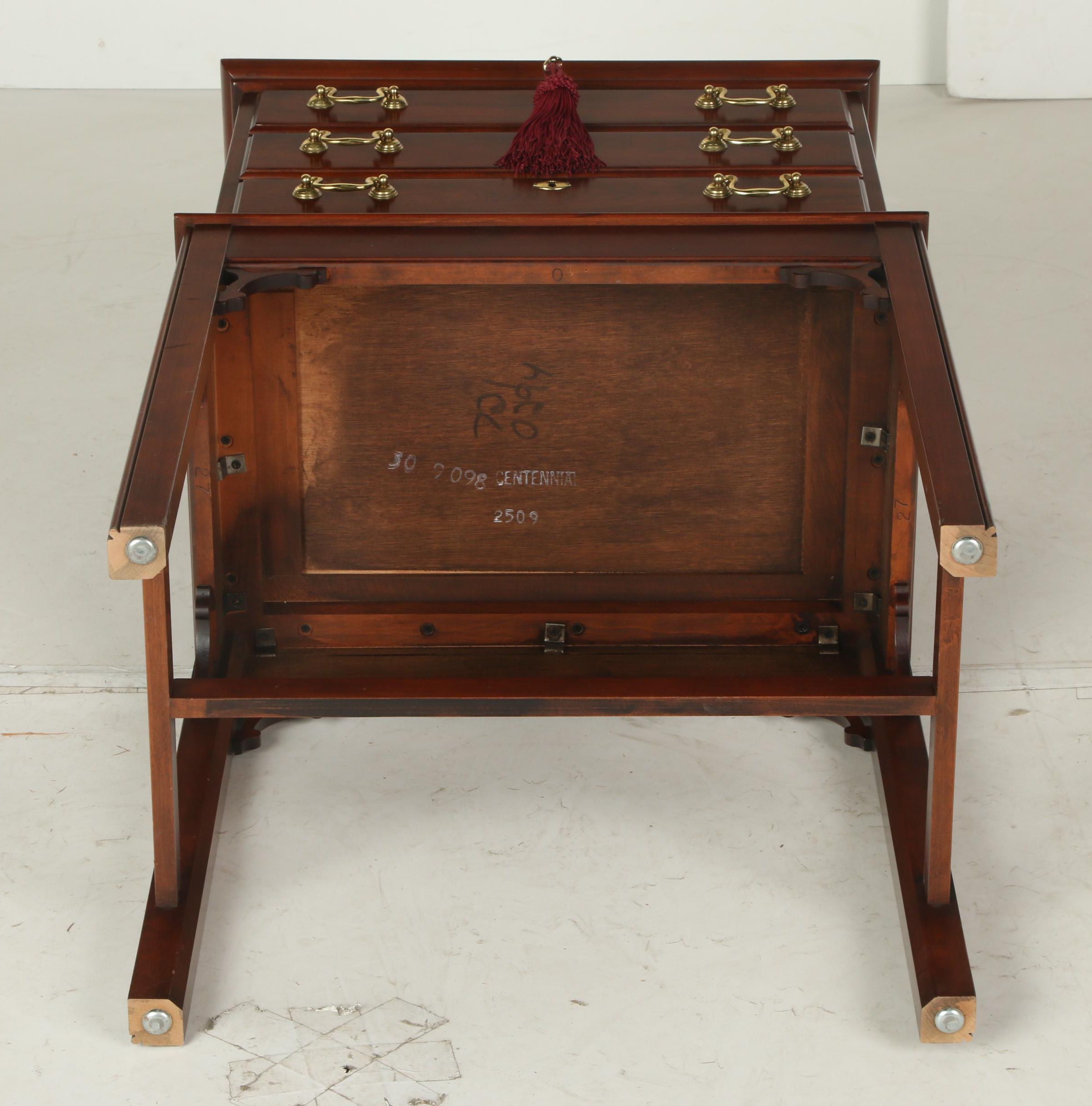 Statton "Trutype Americana" Chippendale Style Cherrywood Silver Chest-on-Stand