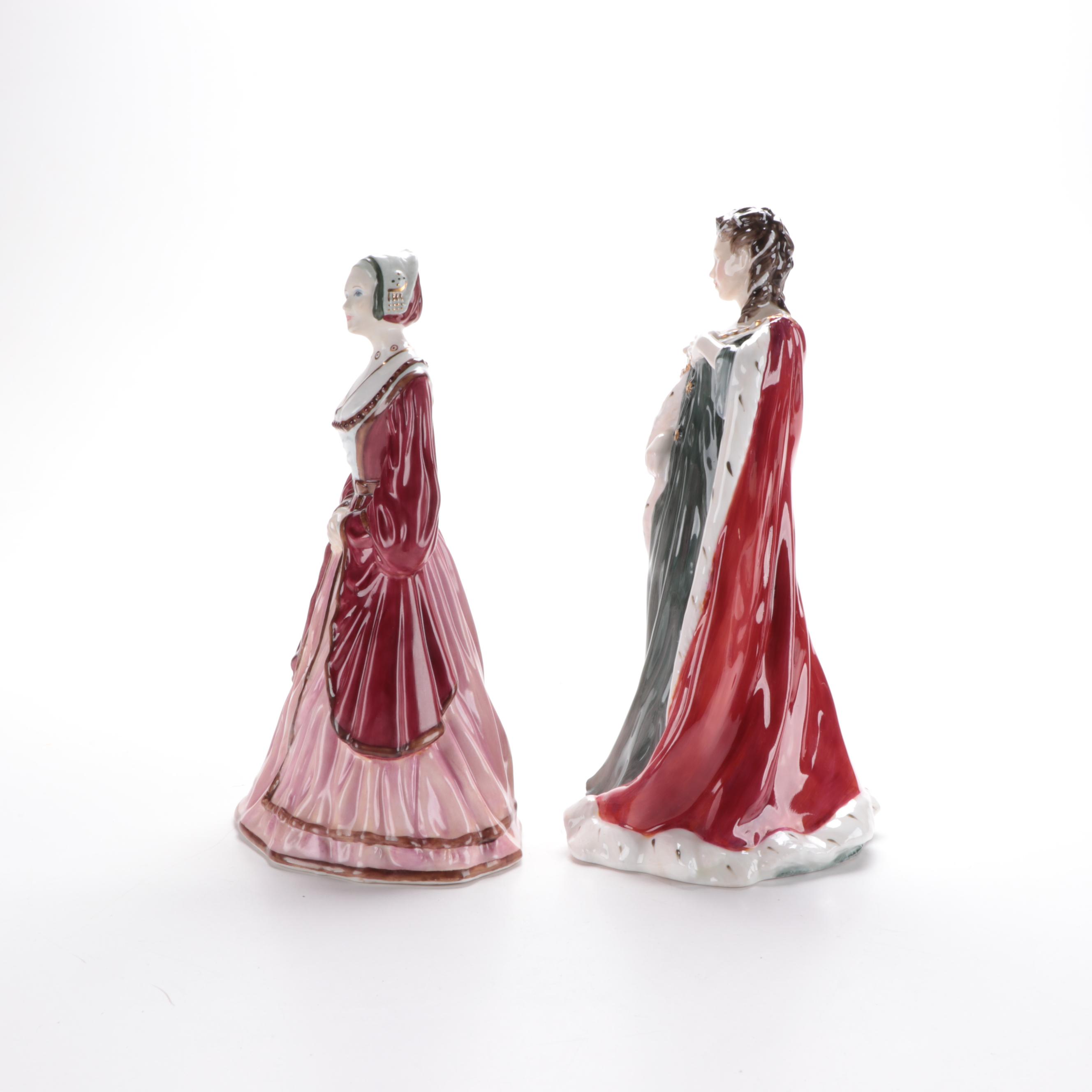 Royal Doulton "Queen Anne" and Coalport "Anne of Cleves" Bone China Figurines