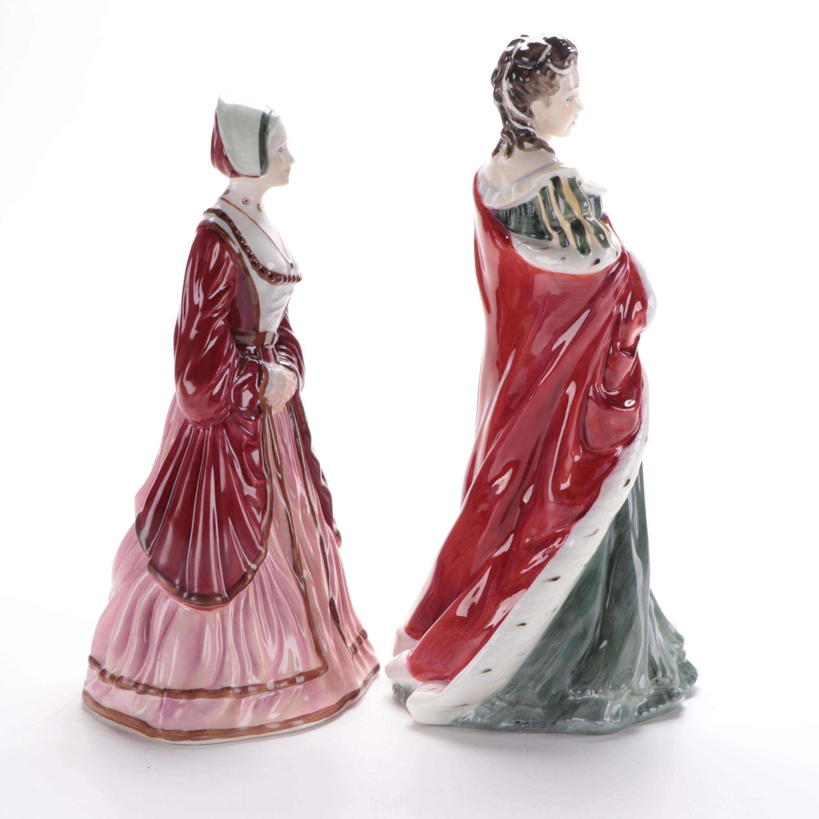 Royal Doulton "Queen Anne" and Coalport "Anne of Cleves" Bone China Figurines