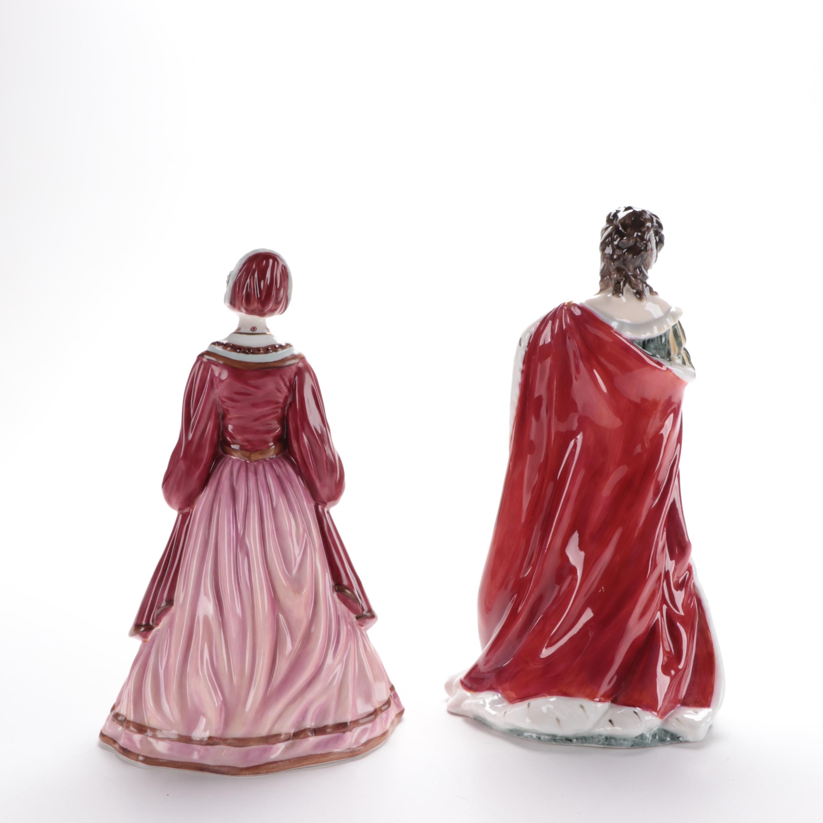 Royal Doulton "Queen Anne" and Coalport "Anne of Cleves" Bone China Figurines