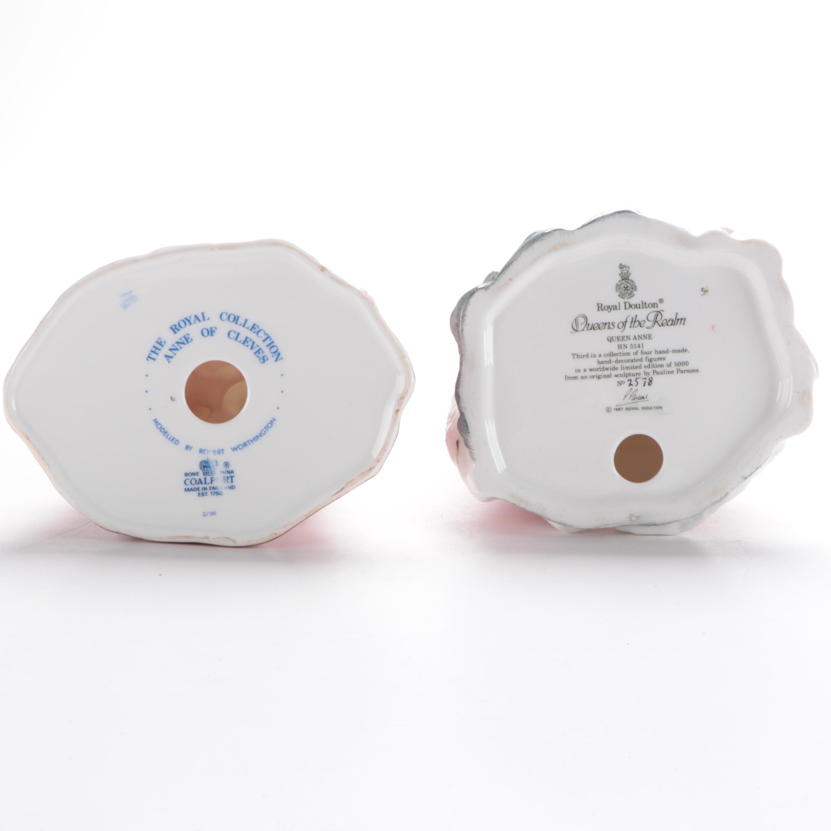 Royal Doulton "Queen Anne" and Coalport "Anne of Cleves" Bone China Figurines