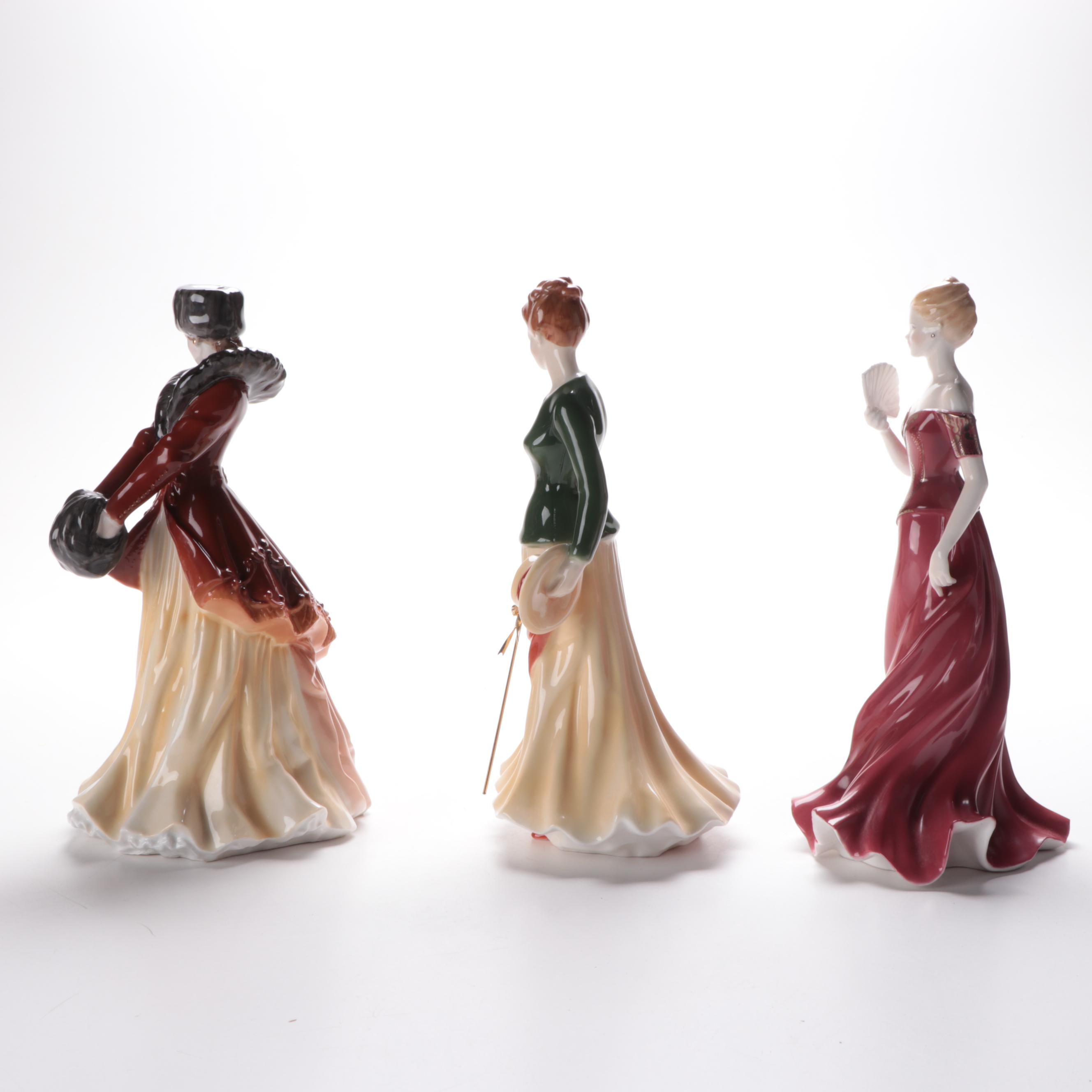 Royal Worcester "Natasha", "Margaret" and "Isabella" Bone China Figurines