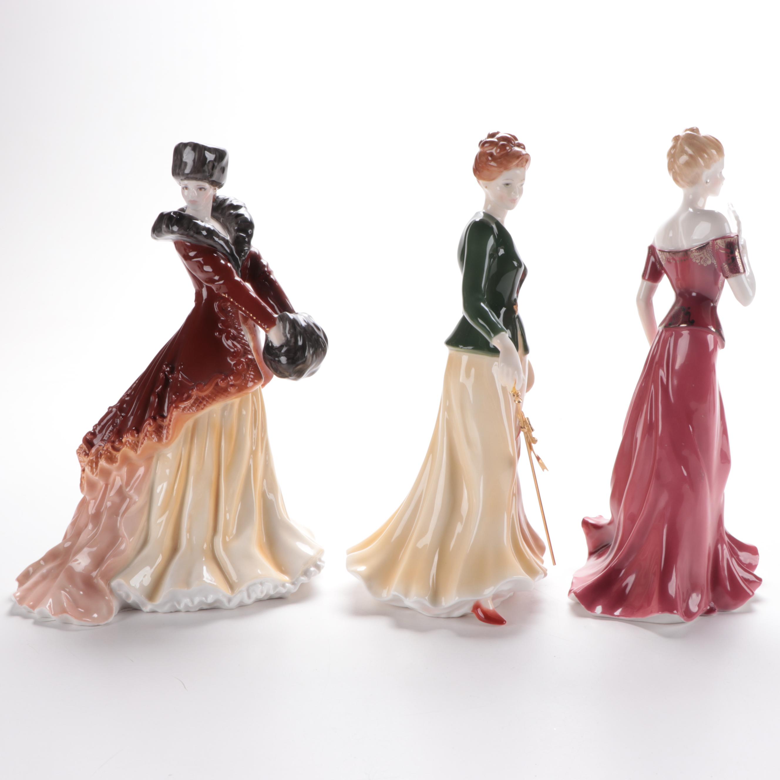 Royal Worcester "Natasha", "Margaret" and "Isabella" Bone China Figurines