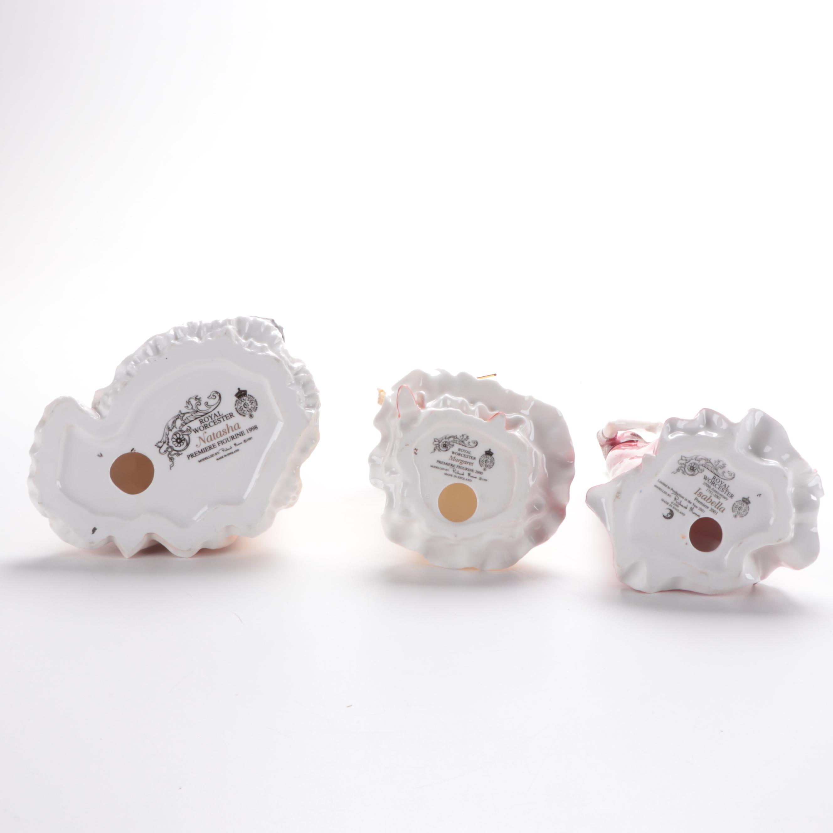 Royal Worcester "Natasha", "Margaret" and "Isabella" Bone China Figurines
