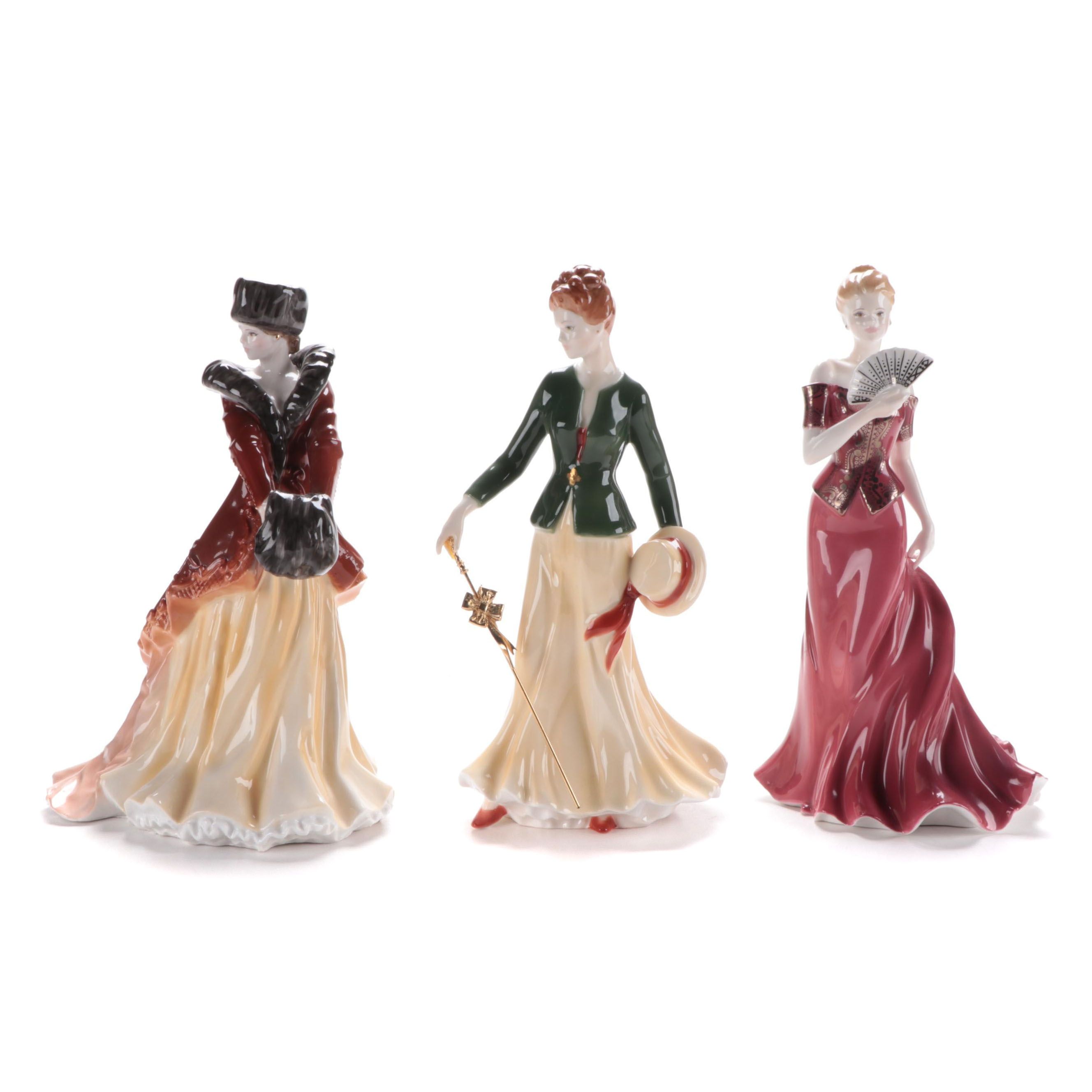 Royal Worcester "Natasha", "Margaret" and "Isabella" Bone China Figurines