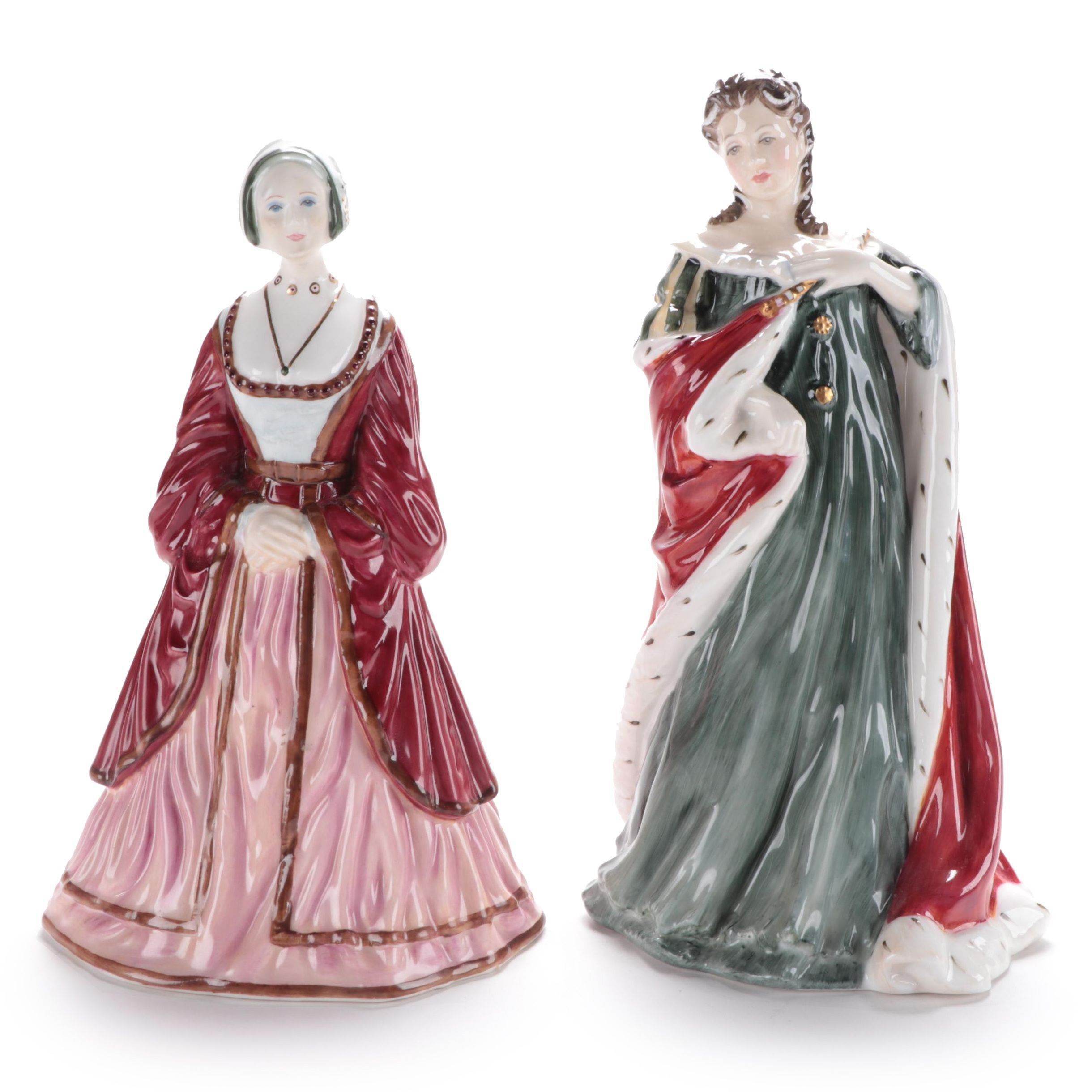Royal Doulton "Queen Anne" and Coalport "Anne of Cleves" Bone China Figurines