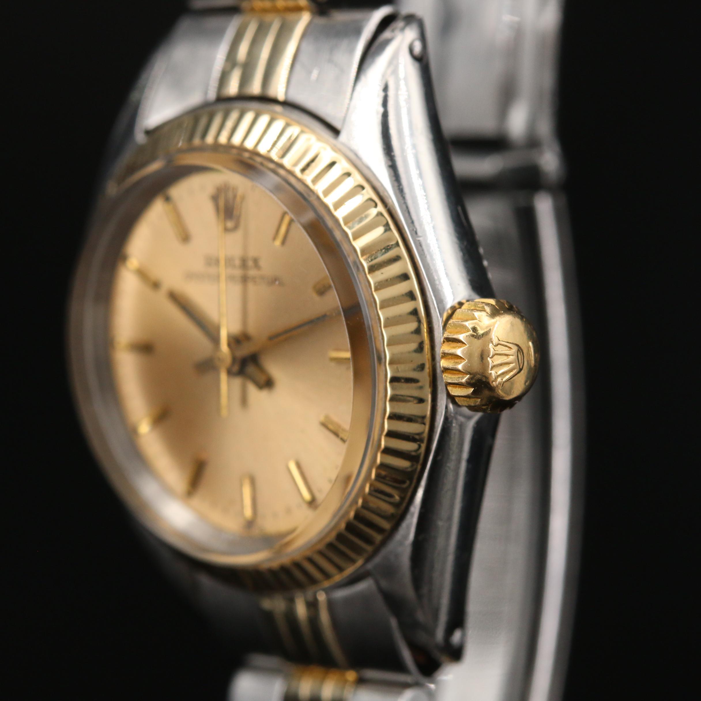 1968 Rolex Oyster Perpetual 14K Gold and Stainless Steel Automatic Watch