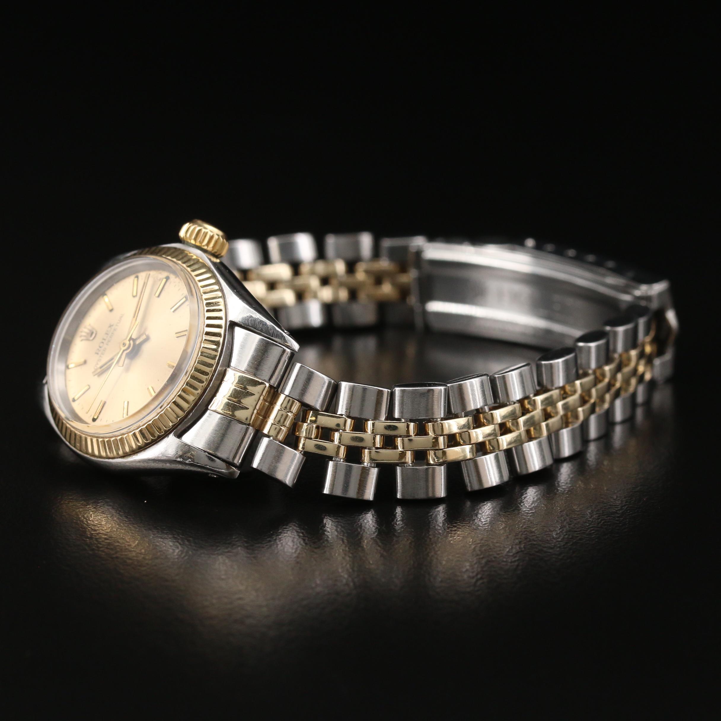 1968 Rolex Oyster Perpetual 14K Gold and Stainless Steel Automatic Watch