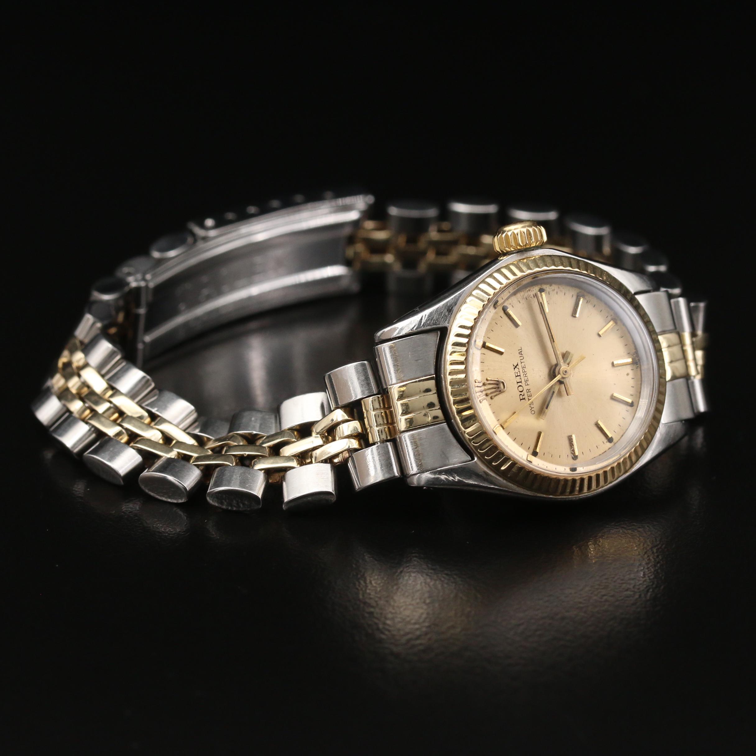 1968 Rolex Oyster Perpetual 14K Gold and Stainless Steel Automatic Watch