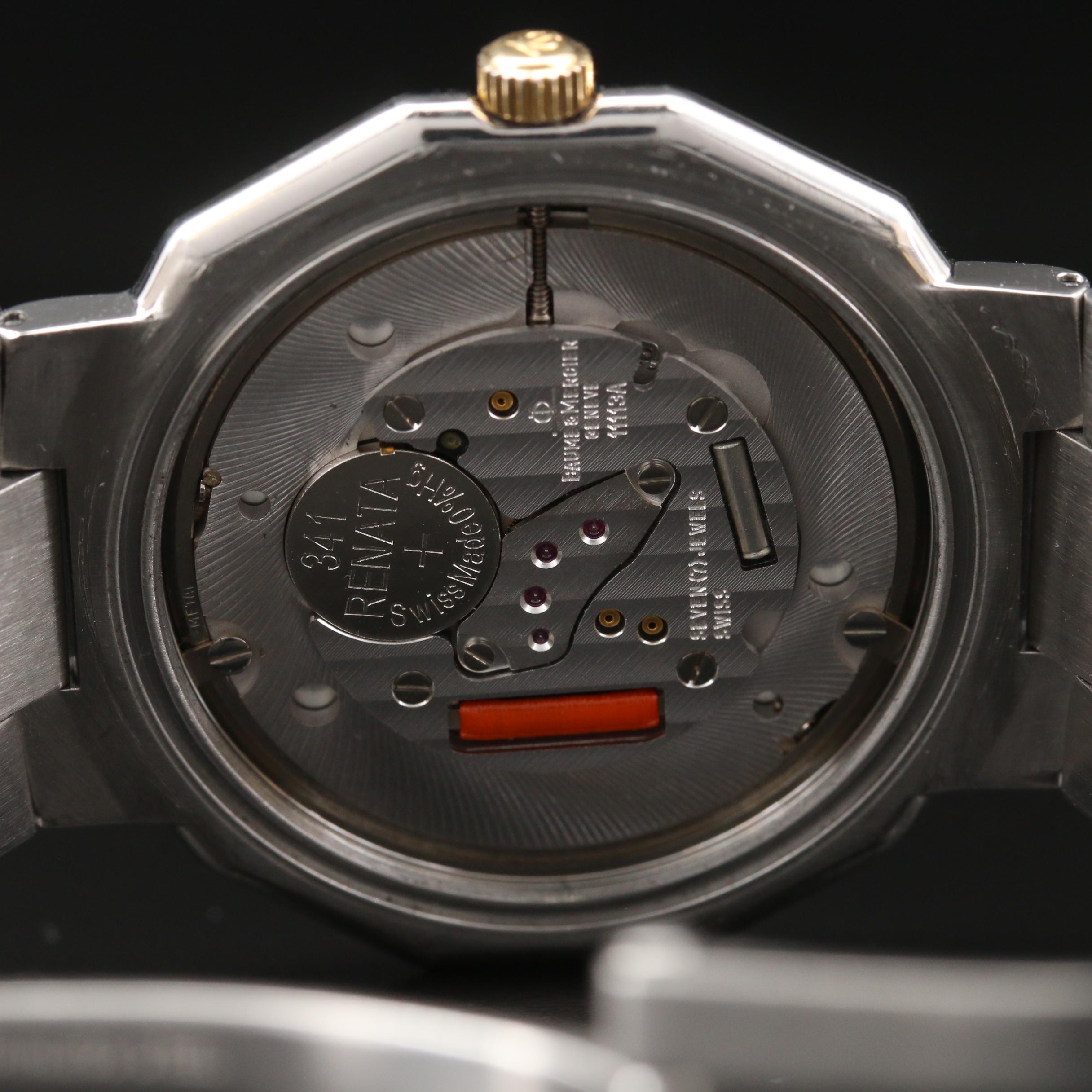 Baume & Mercier Riviera with Date 18K Gold and Stainless Steel Watch