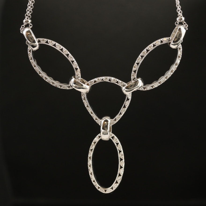 Tacori 18K Diamond Stationary Pendant Necklace