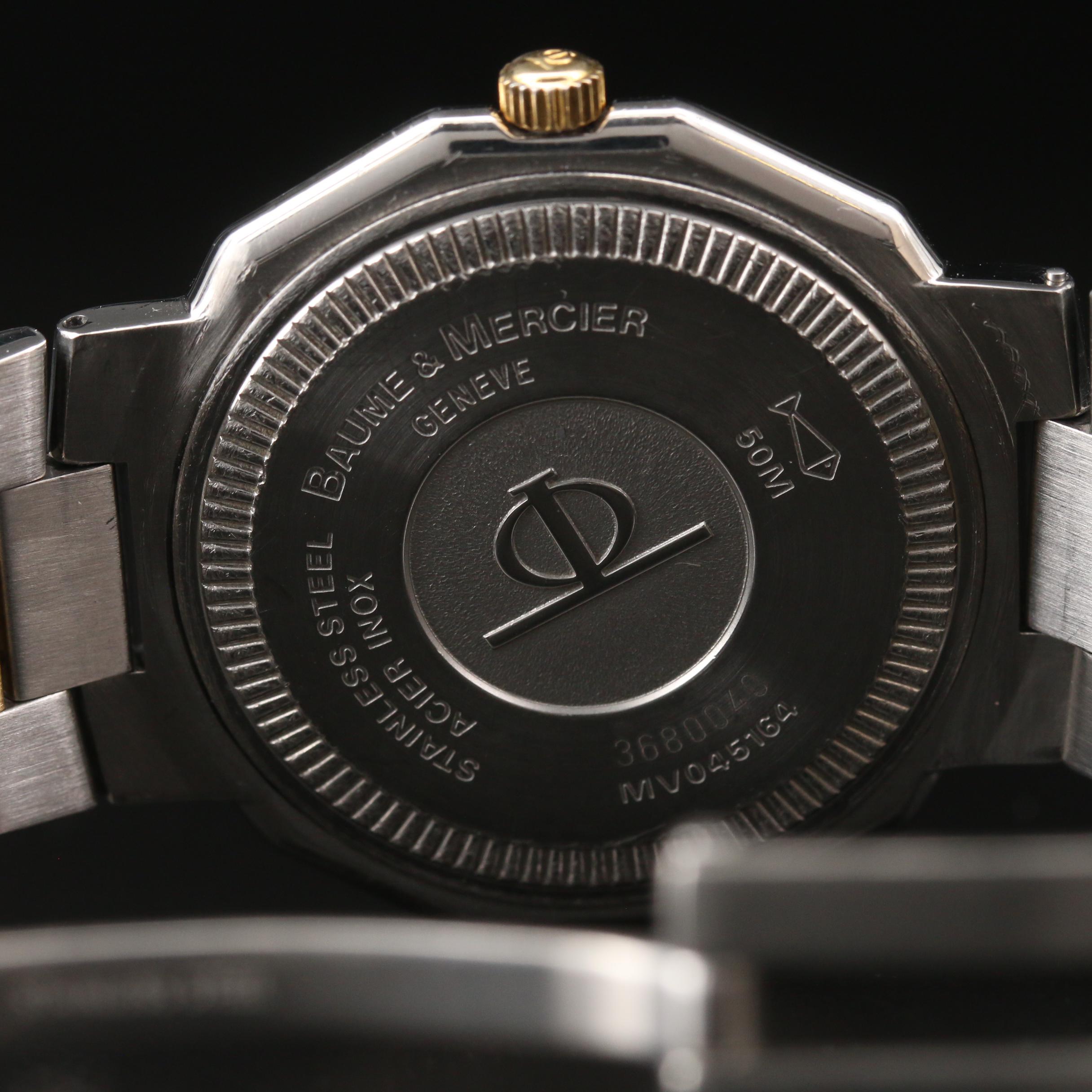 Baume & Mercier Riviera with Date 18K Gold and Stainless Steel Watch